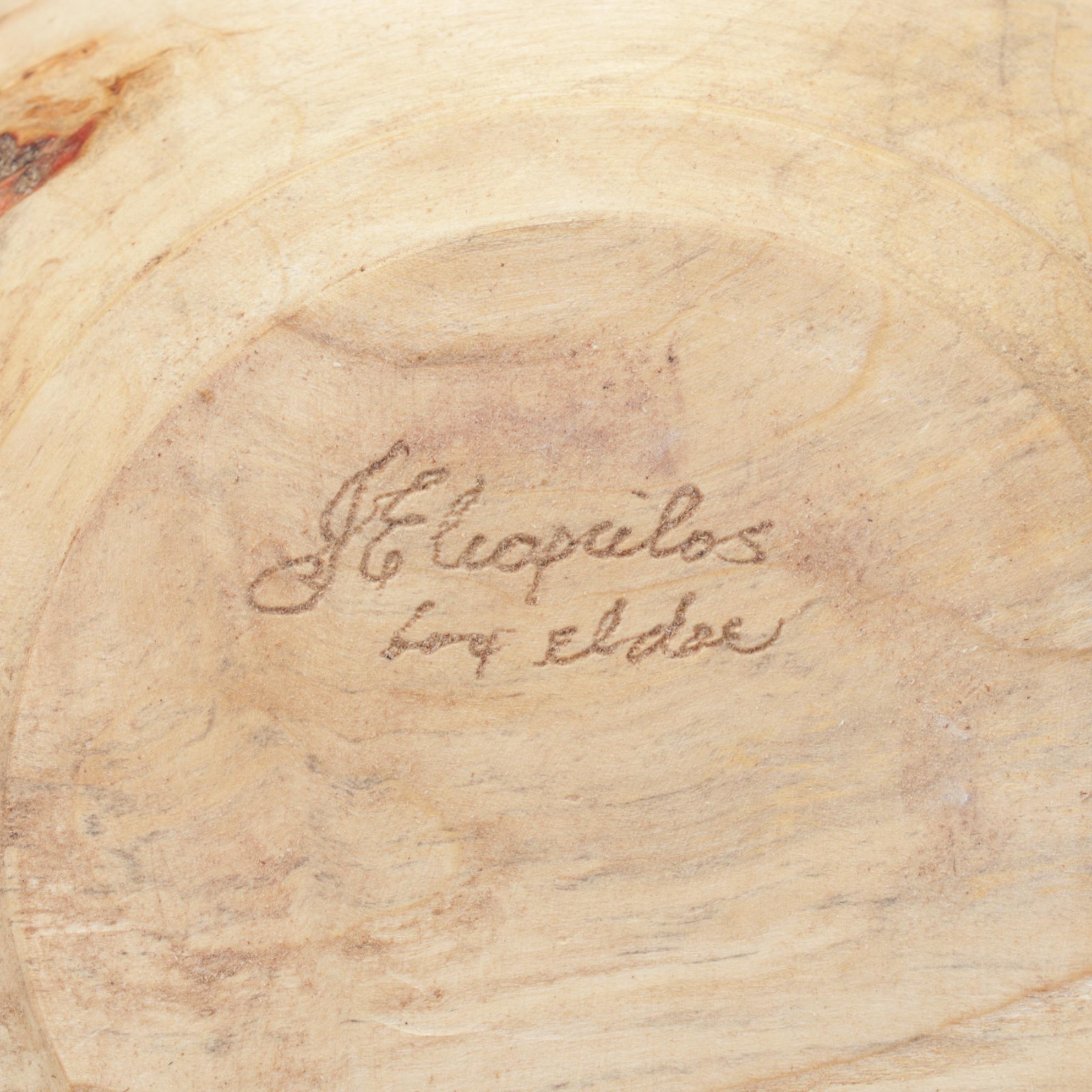 Jim Eliopulos Box Elder Turned Wood Zipper Vase with Other Jar and Figurine