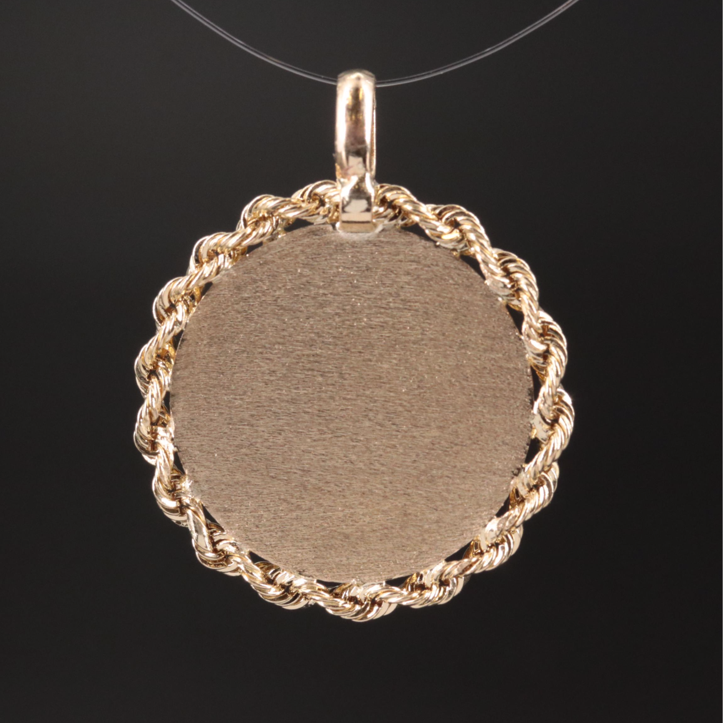 10K Cross and Praying Hands Disk Pendant