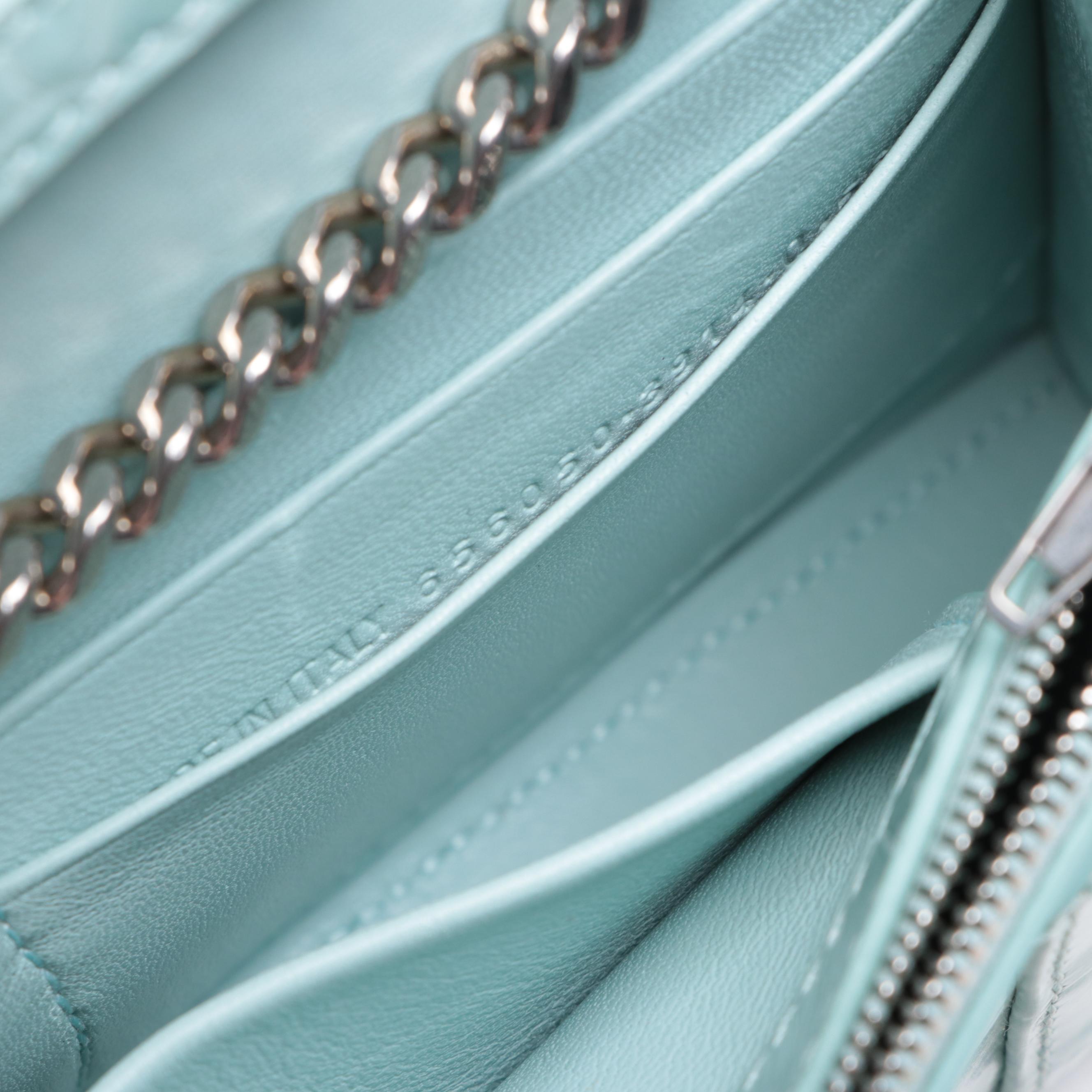 Balenciaga Hourglass Croc-Embossed Leather Wallet on Chain