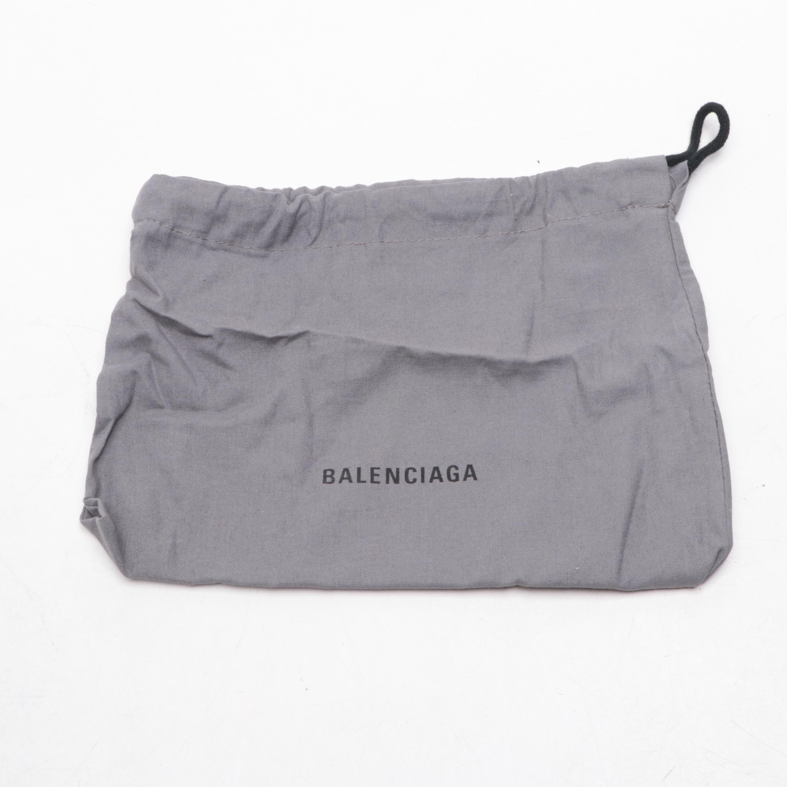 Balenciaga Hourglass Croc-Embossed Leather Wallet on Chain