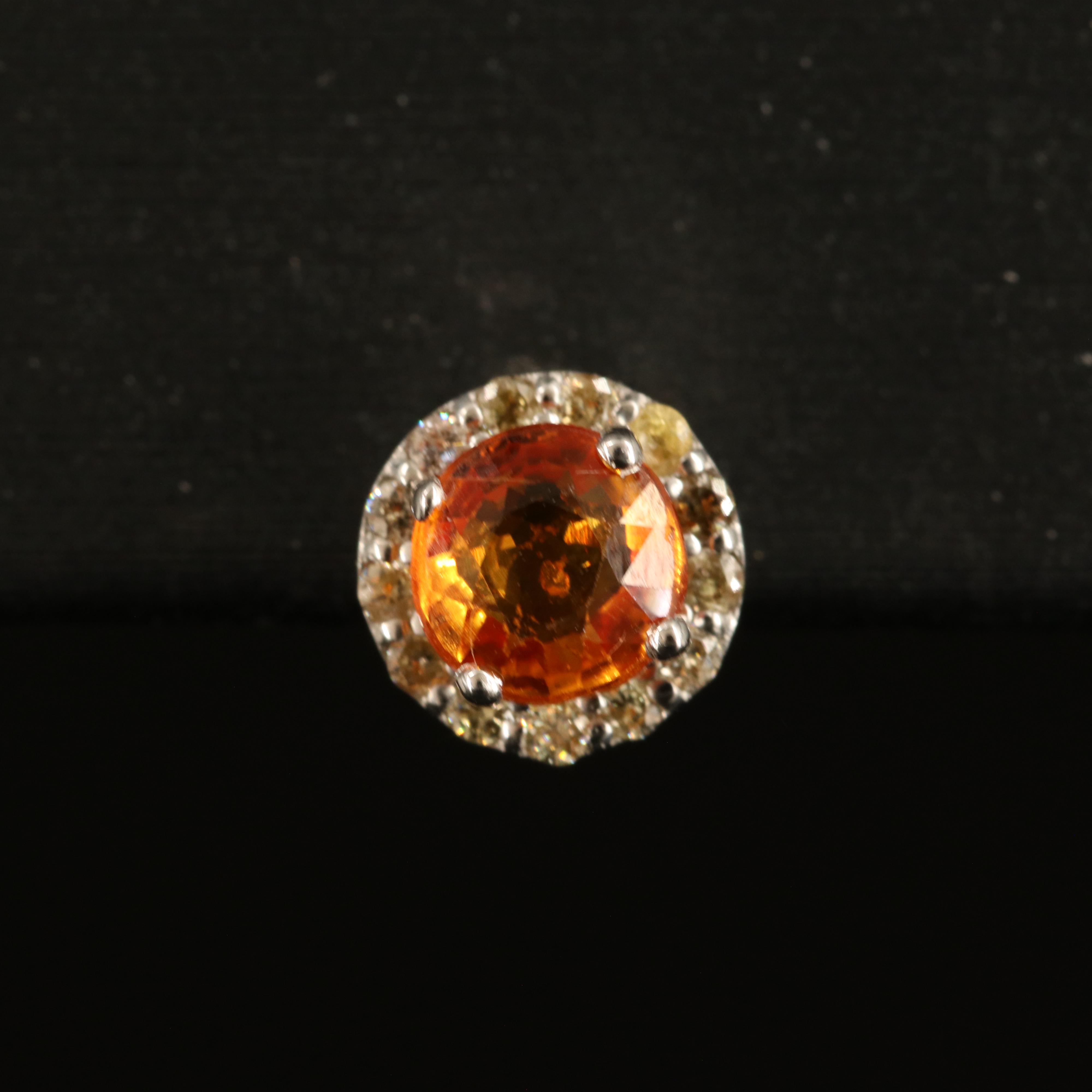 14K Sapphire and Diamond Stud Earrings