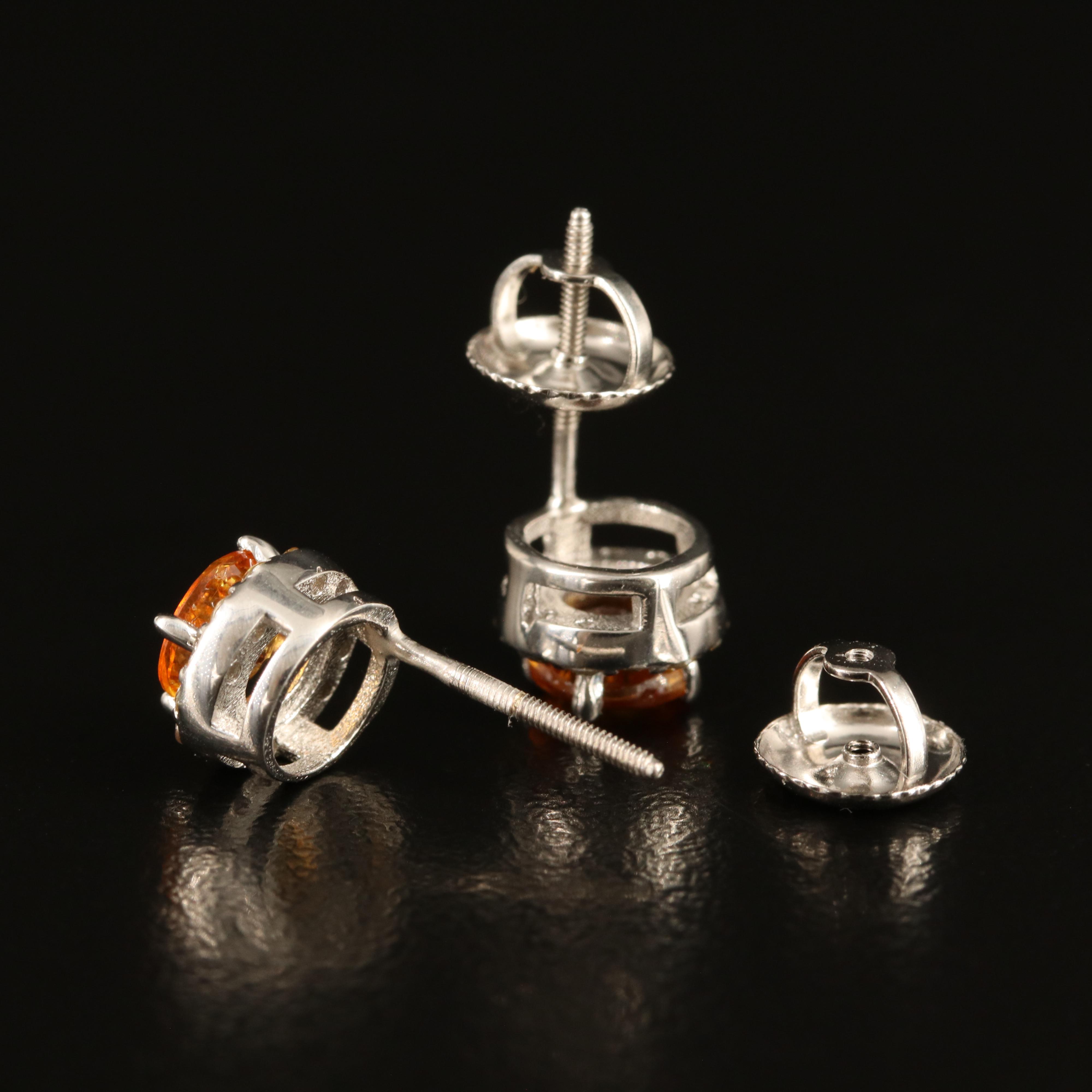 14K Sapphire and Diamond Stud Earrings