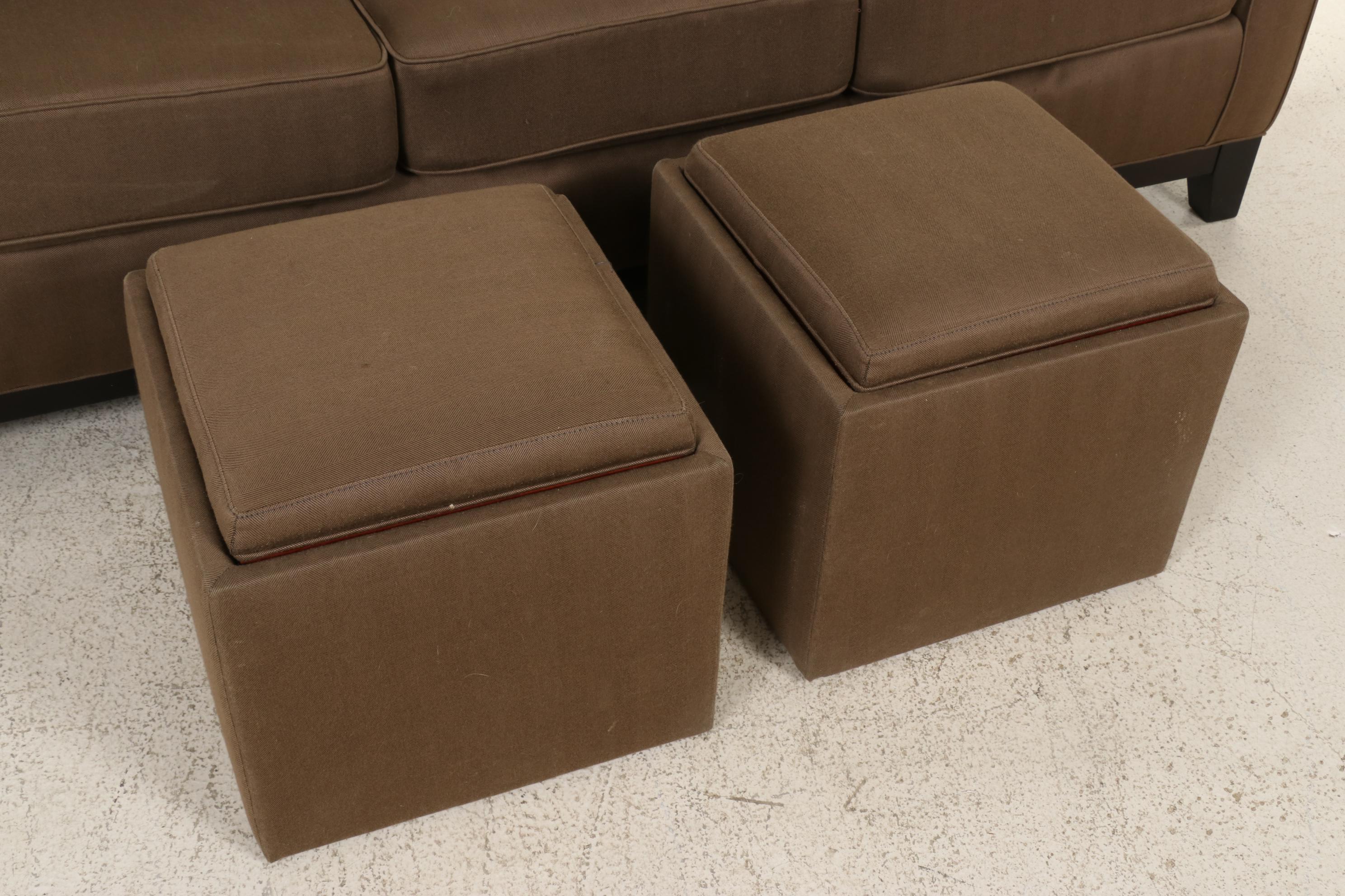 Norwalk Furniture Upholstered Sofa with Ottomans