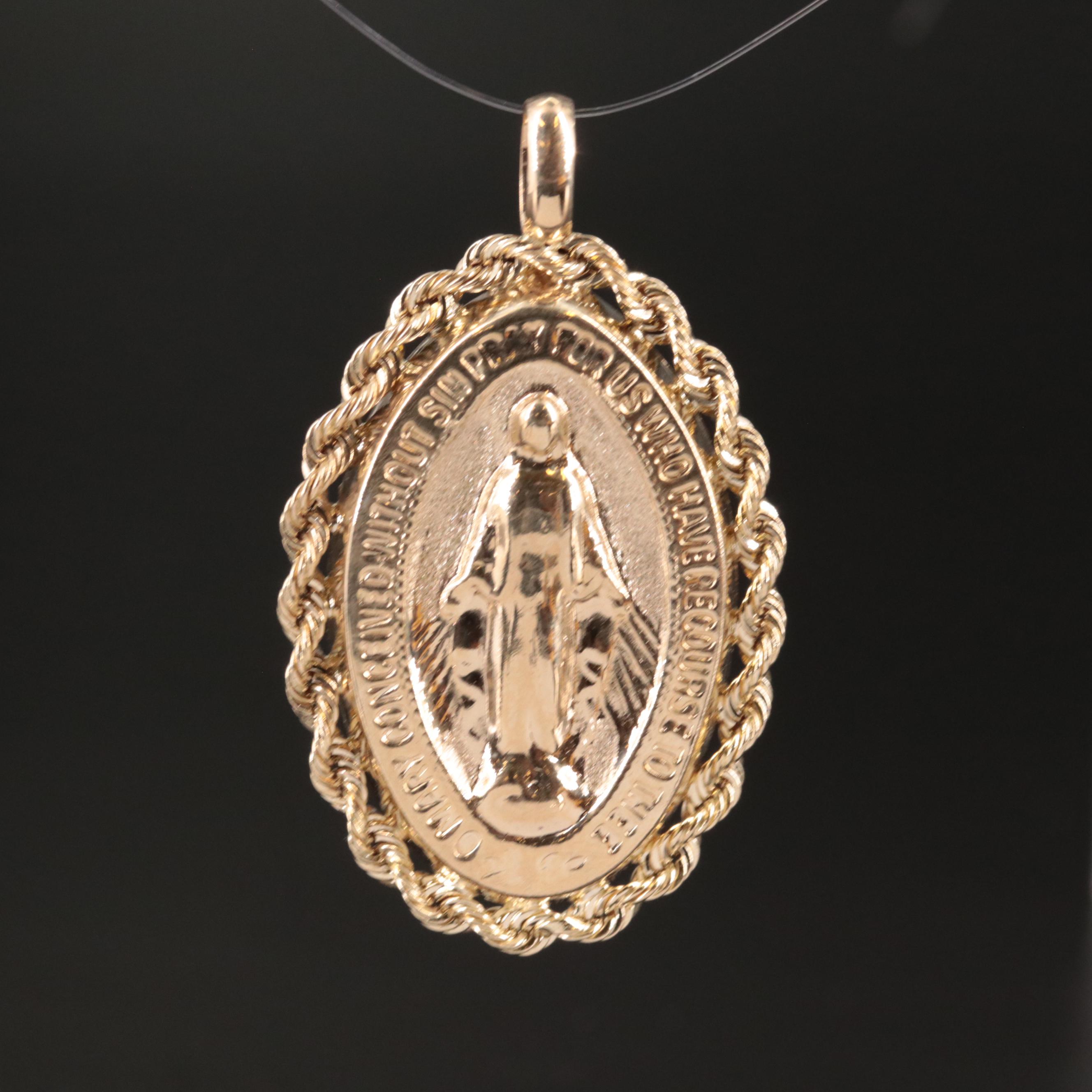 10K Mother Mary Pendant