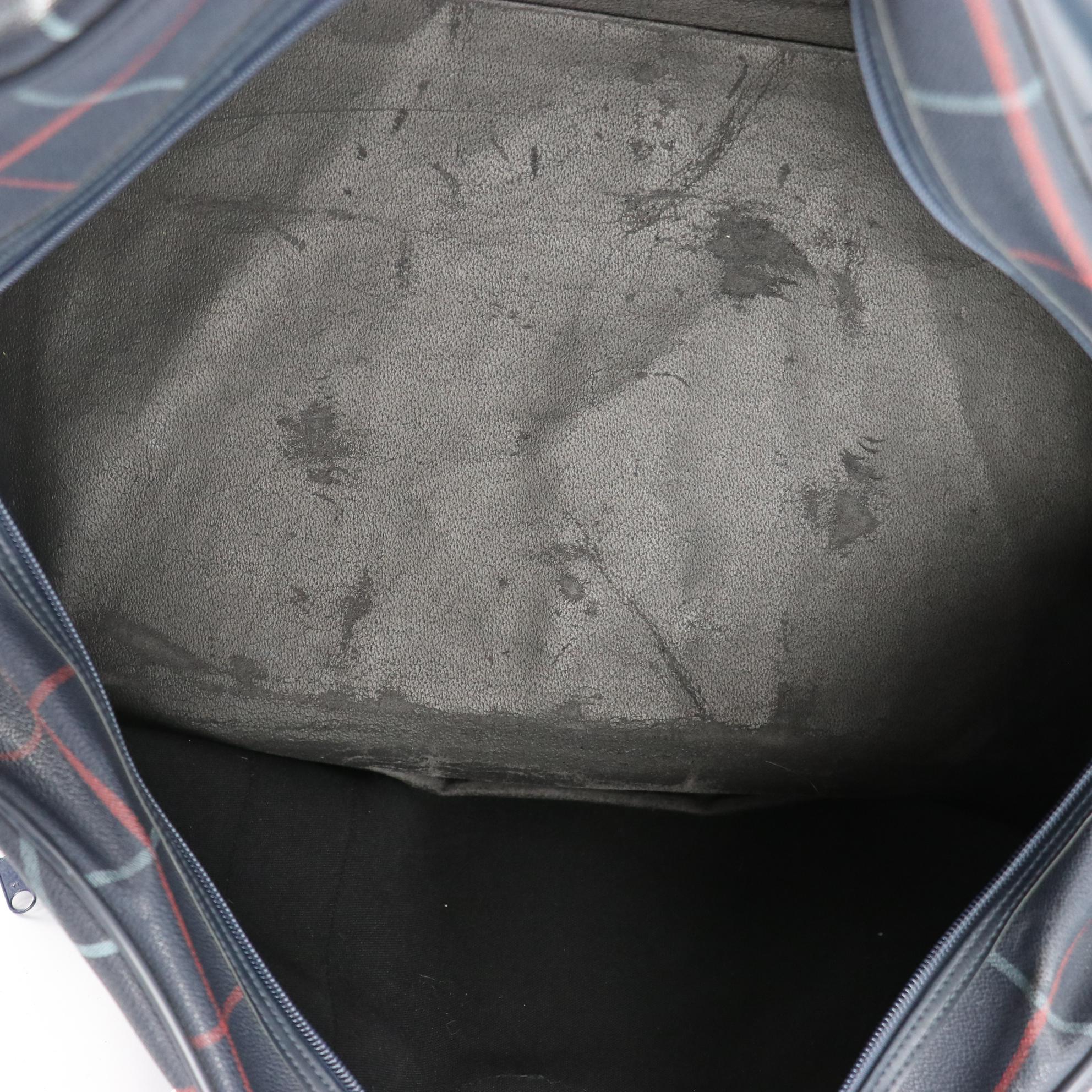 Burberrys Duffel Bag in Plaid Coated Canvas and Leather