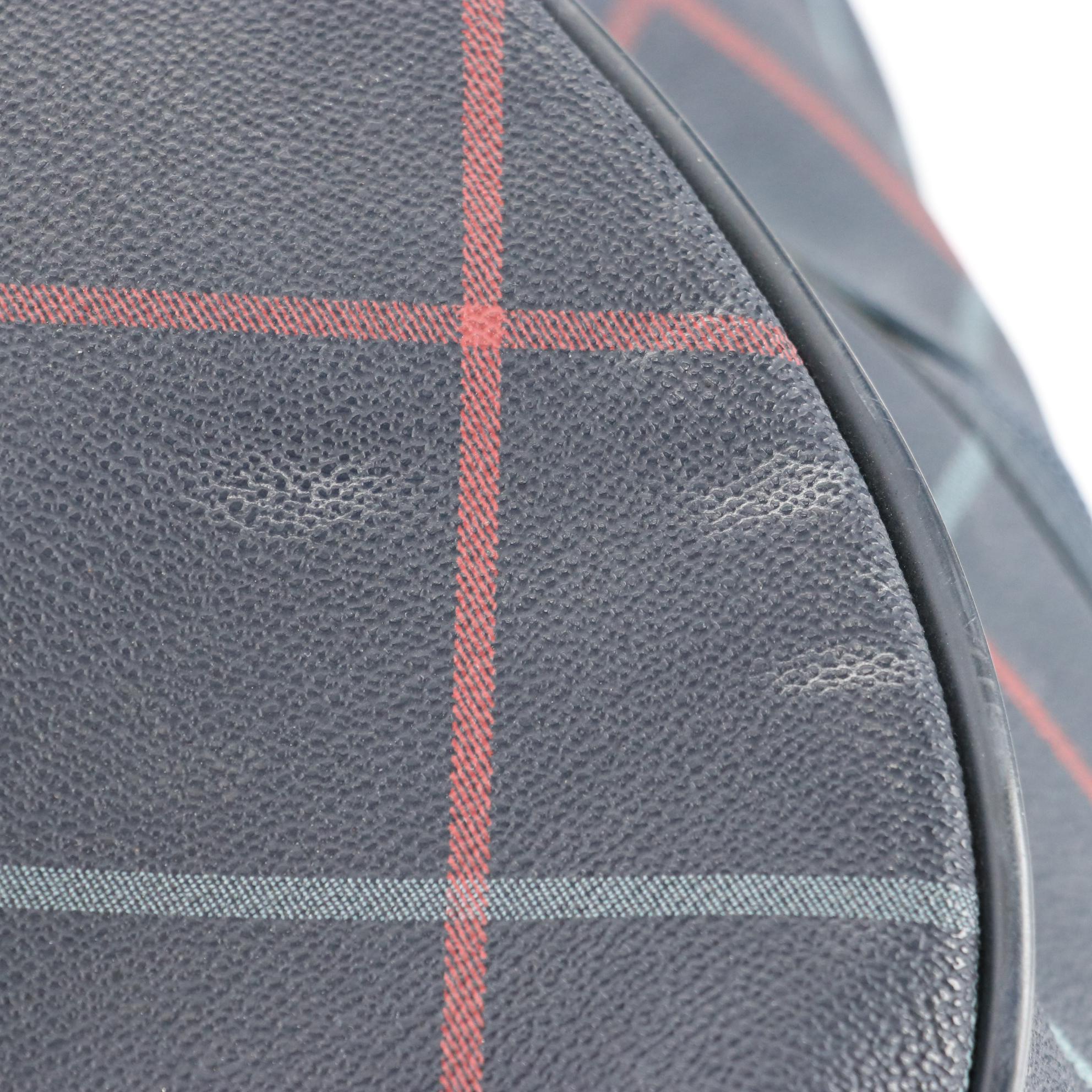 Burberrys Duffel Bag in Plaid Coated Canvas and Leather