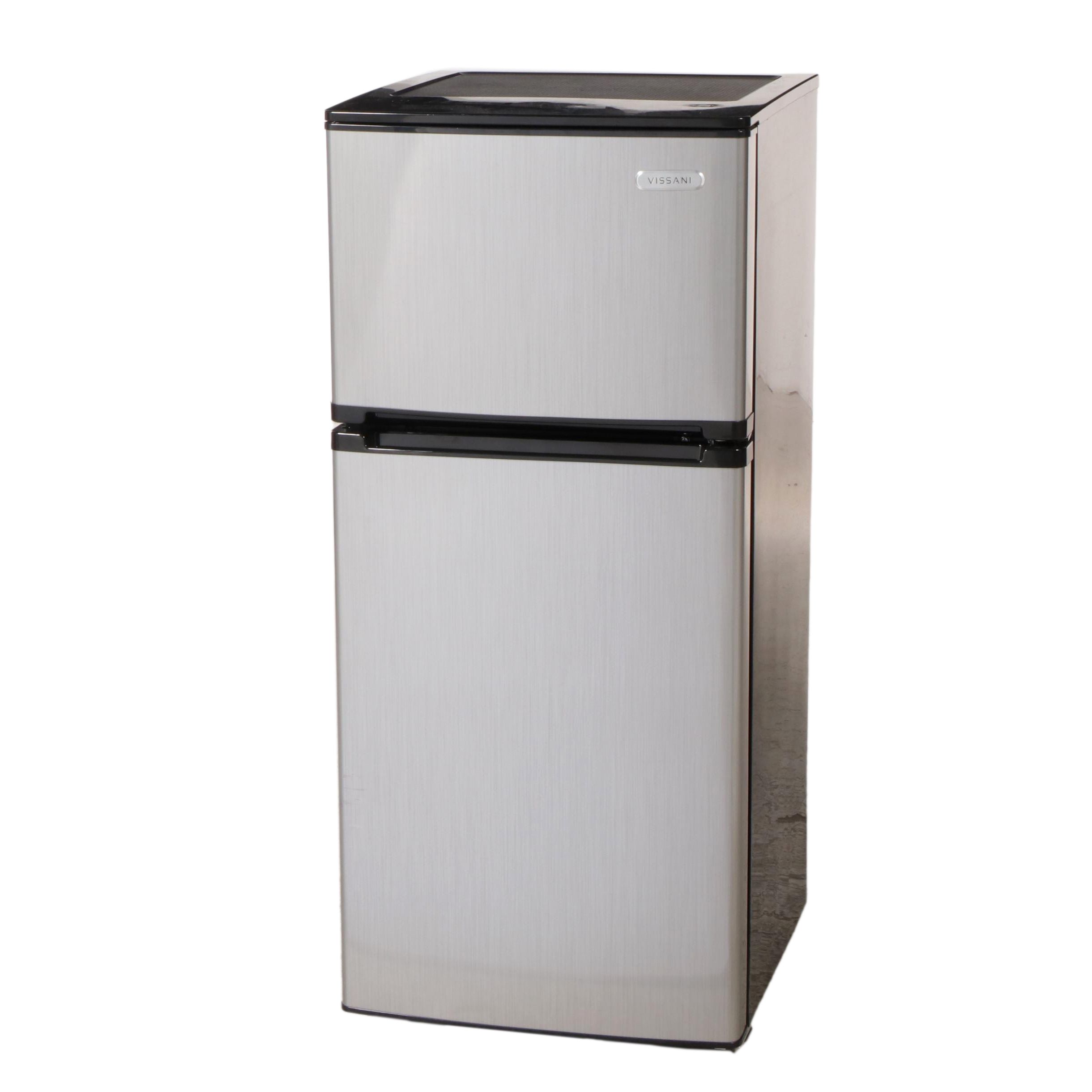 Vissani 4.3 Cu. Ft. Stainless Finish Freezer Top Compact Refrigerator
