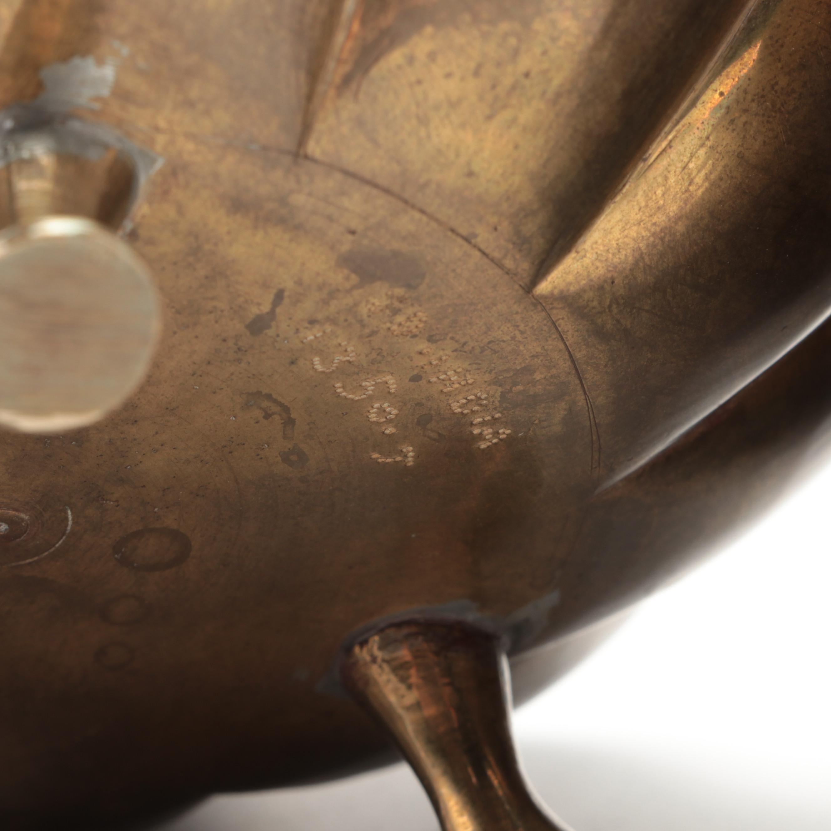 Chased Indian Brass Footed Lobed Bowl with Collection of Brass Décor