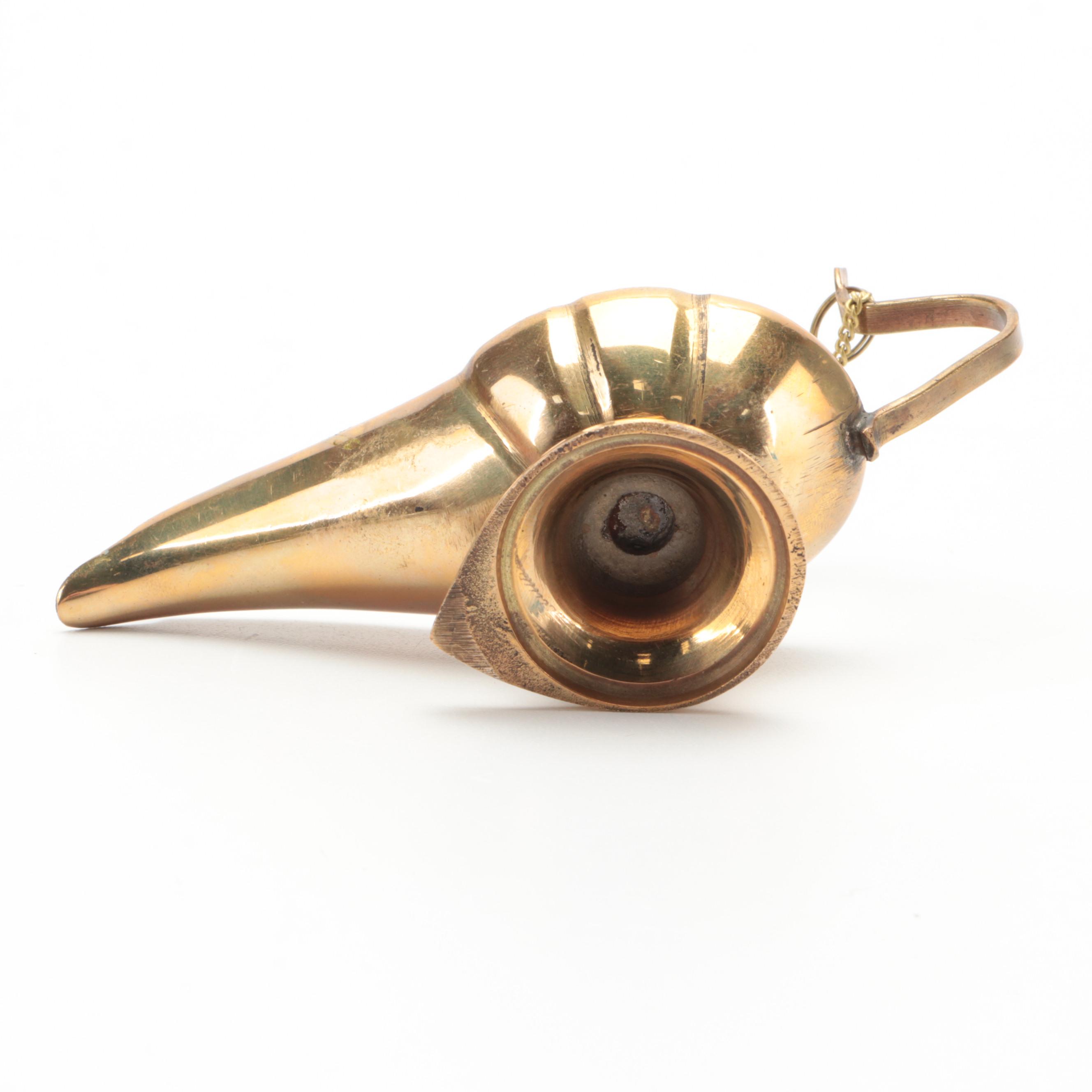 Chased Indian Brass Footed Lobed Bowl with Collection of Brass Décor