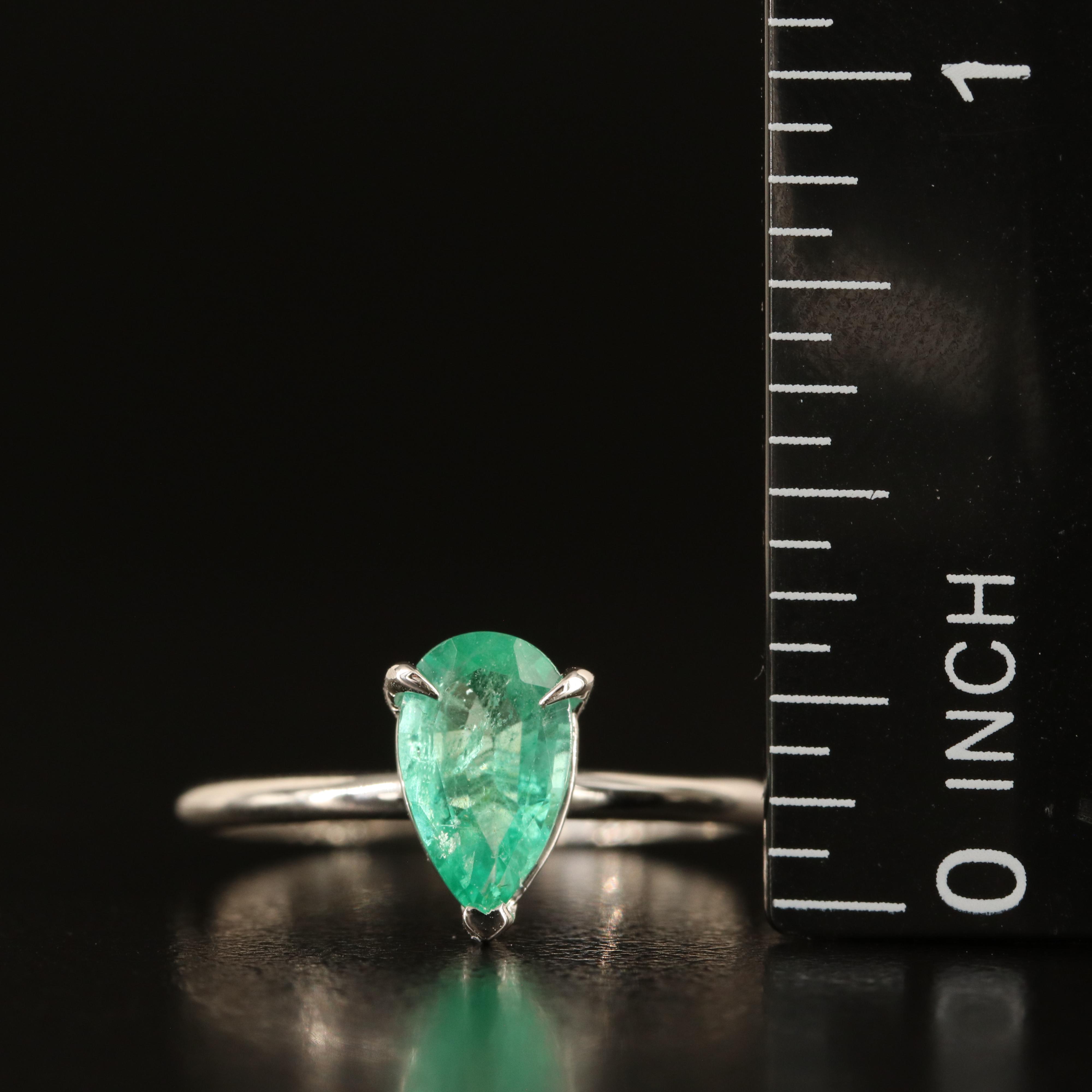 14K 1.05 CT Emerald Solitaire Ring