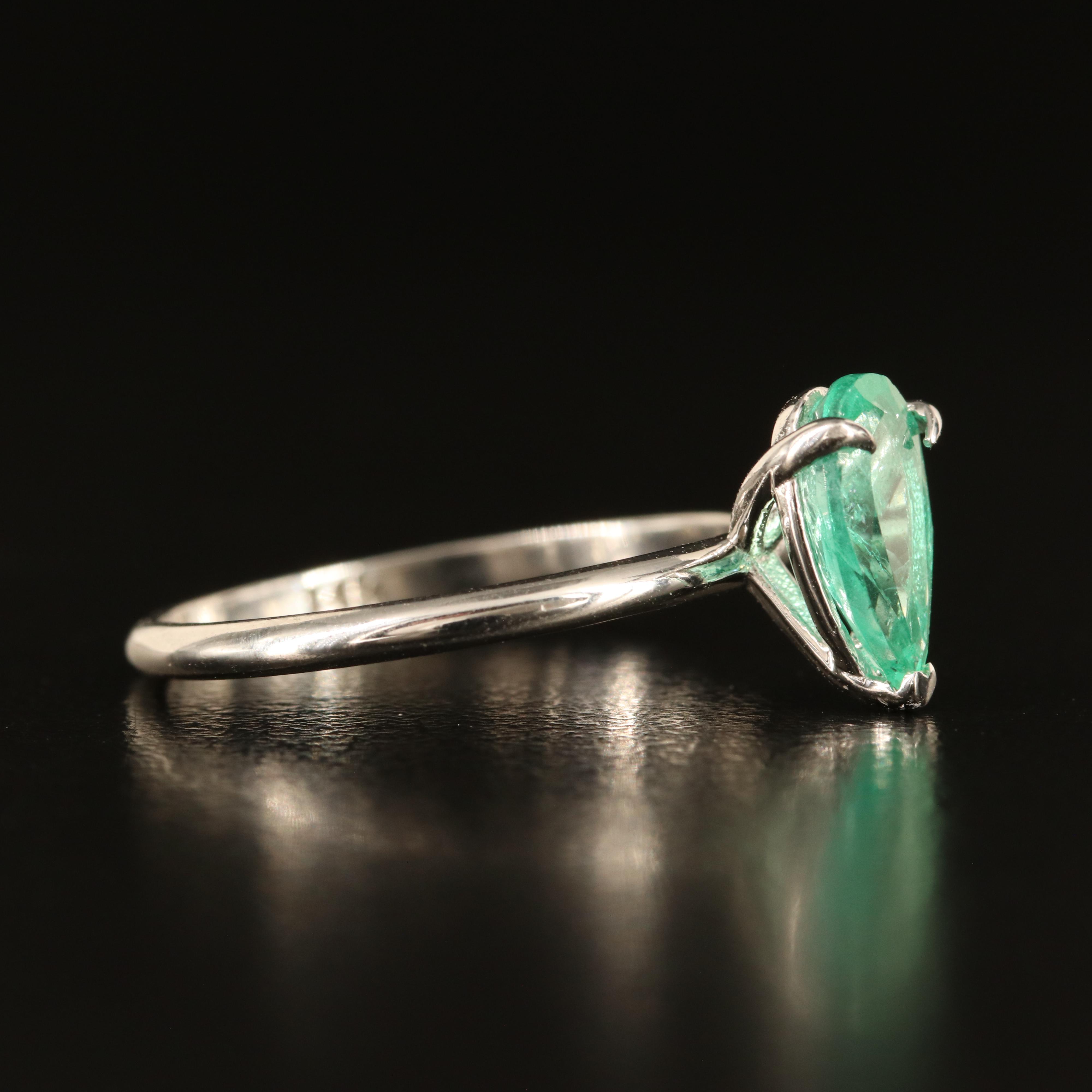 14K 1.05 CT Emerald Solitaire Ring