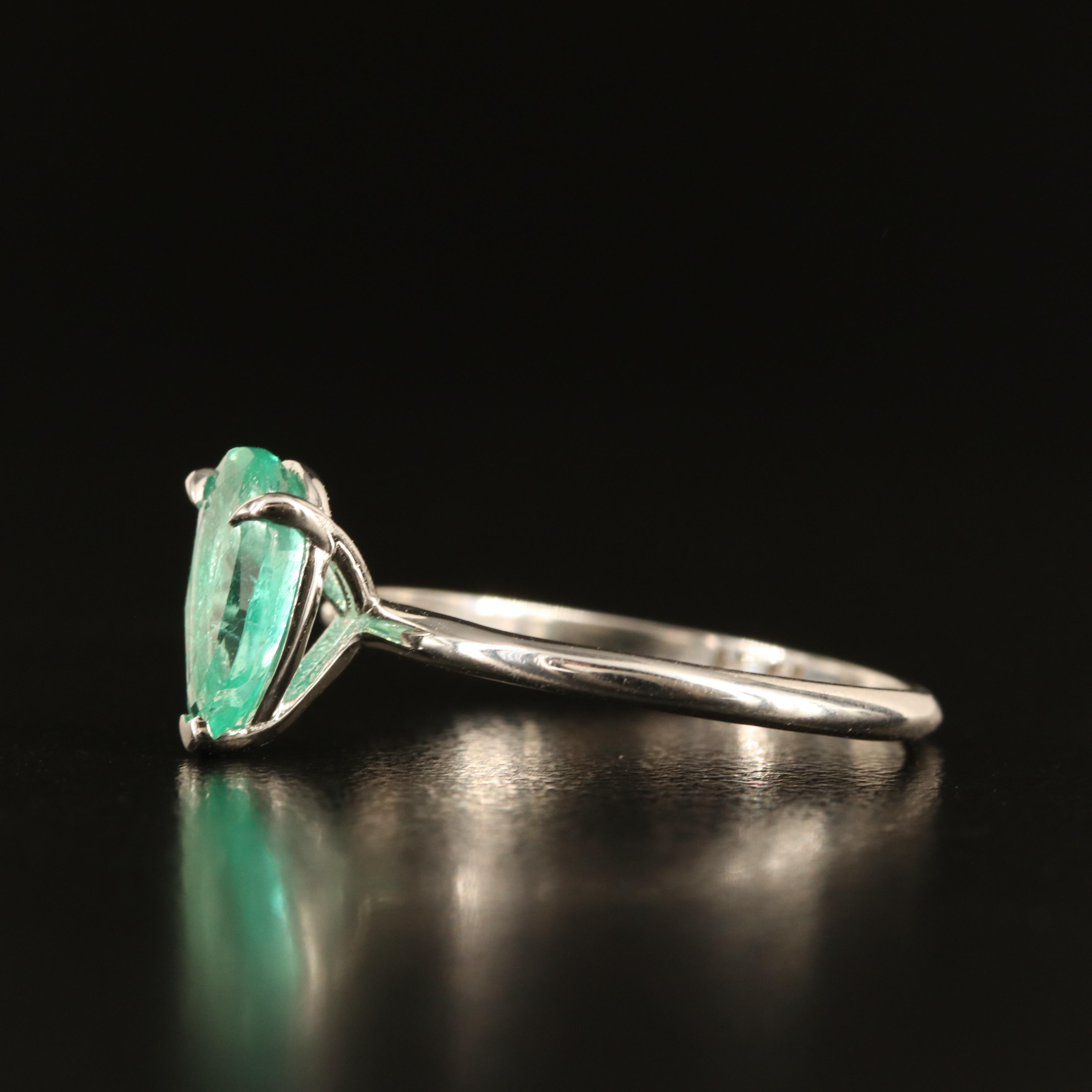 14K 1.05 CT Emerald Solitaire Ring
