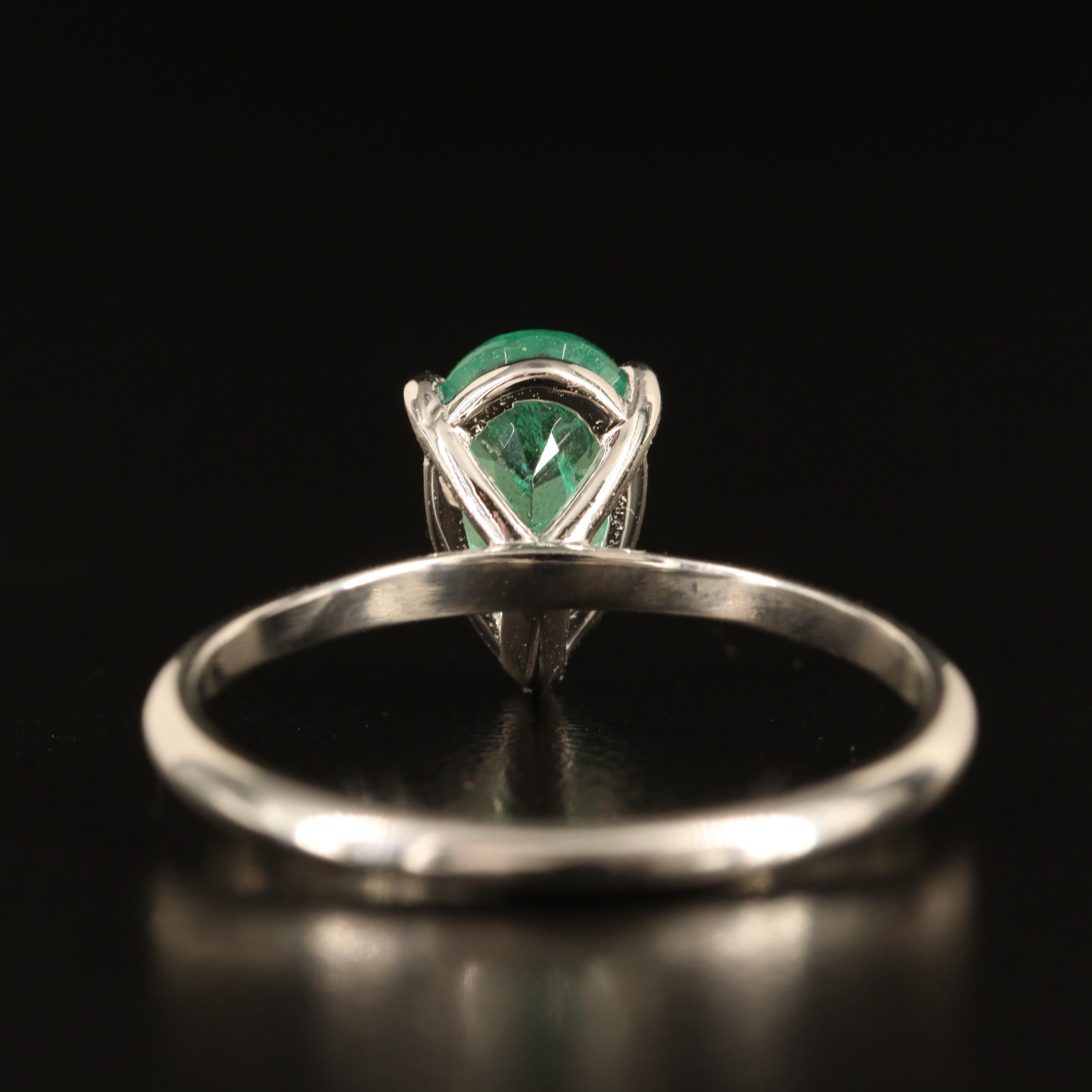 14K 1.05 CT Emerald Solitaire Ring