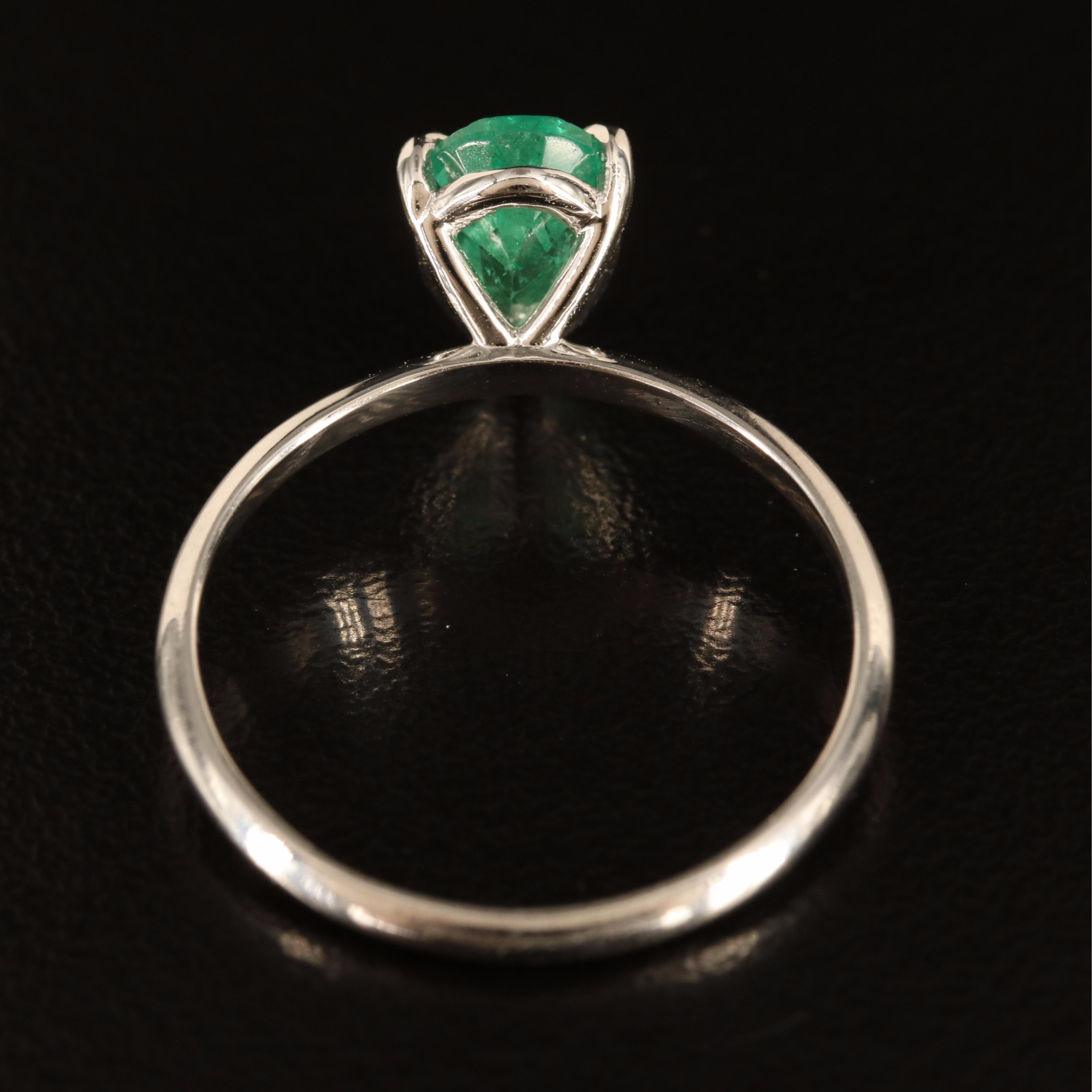 14K 1.05 CT Emerald Solitaire Ring