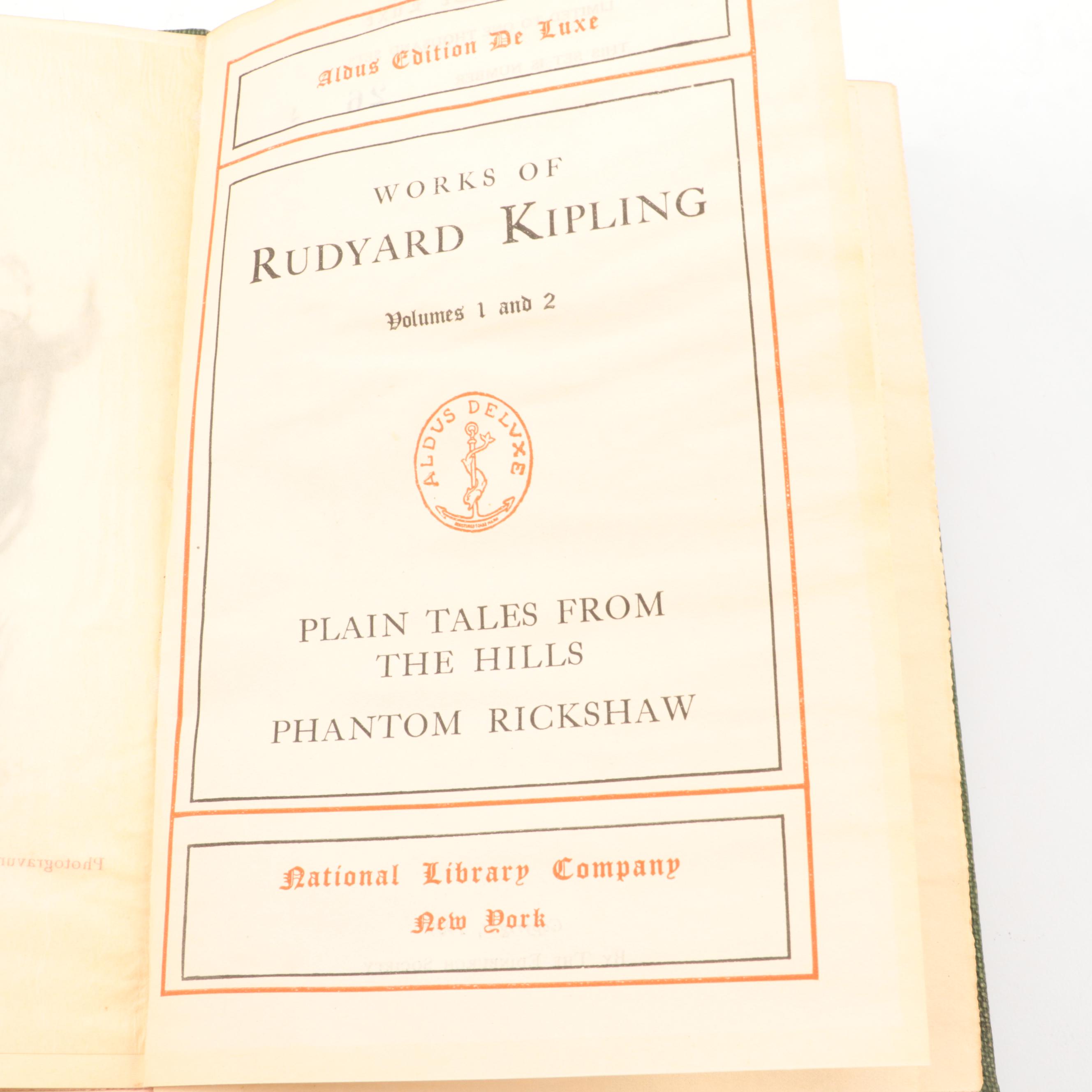 Limited Edition De Luxe "Works of Rudyard Kipling" Five-Volume Set, 1909