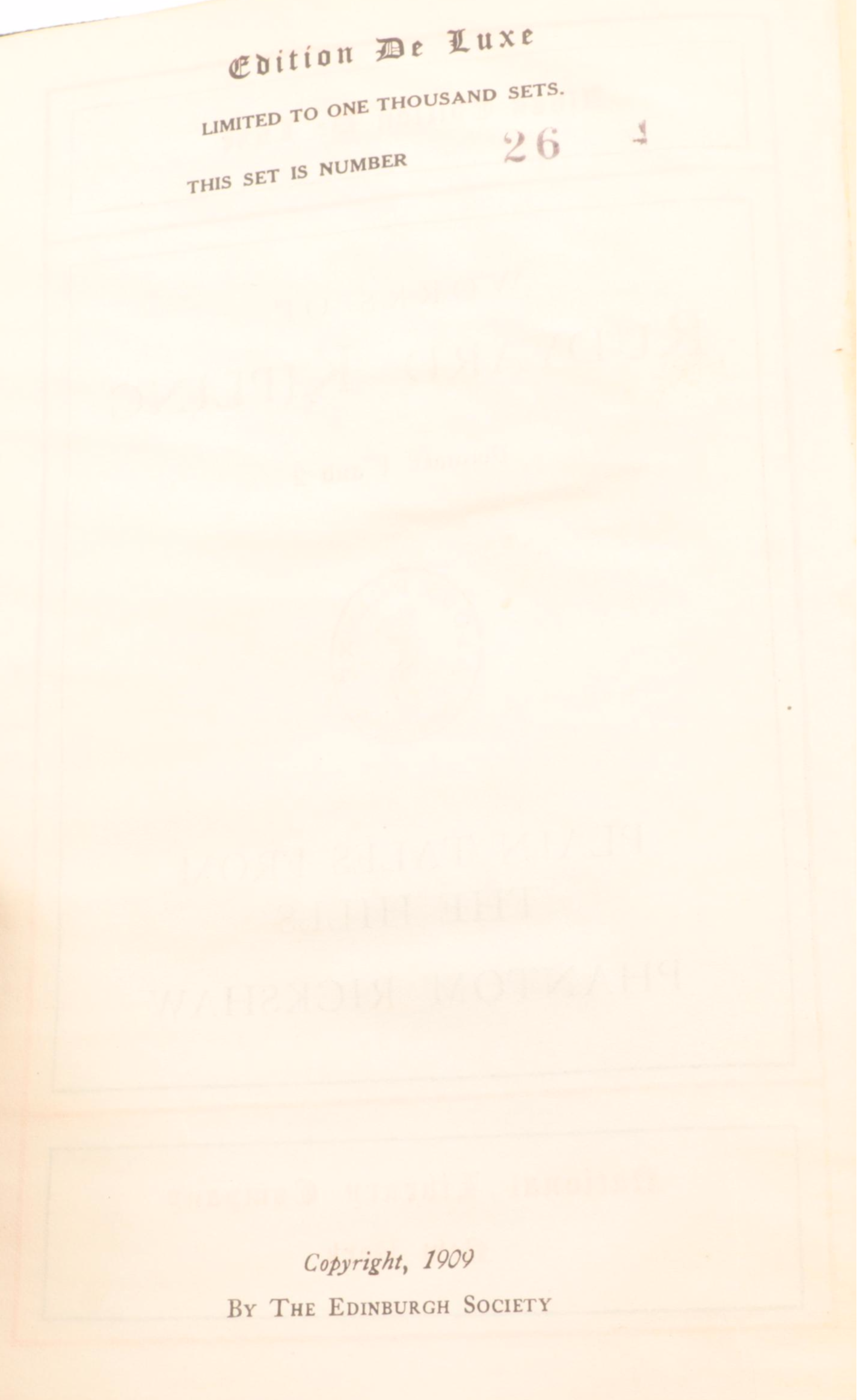 Limited Edition De Luxe "Works of Rudyard Kipling" Five-Volume Set, 1909