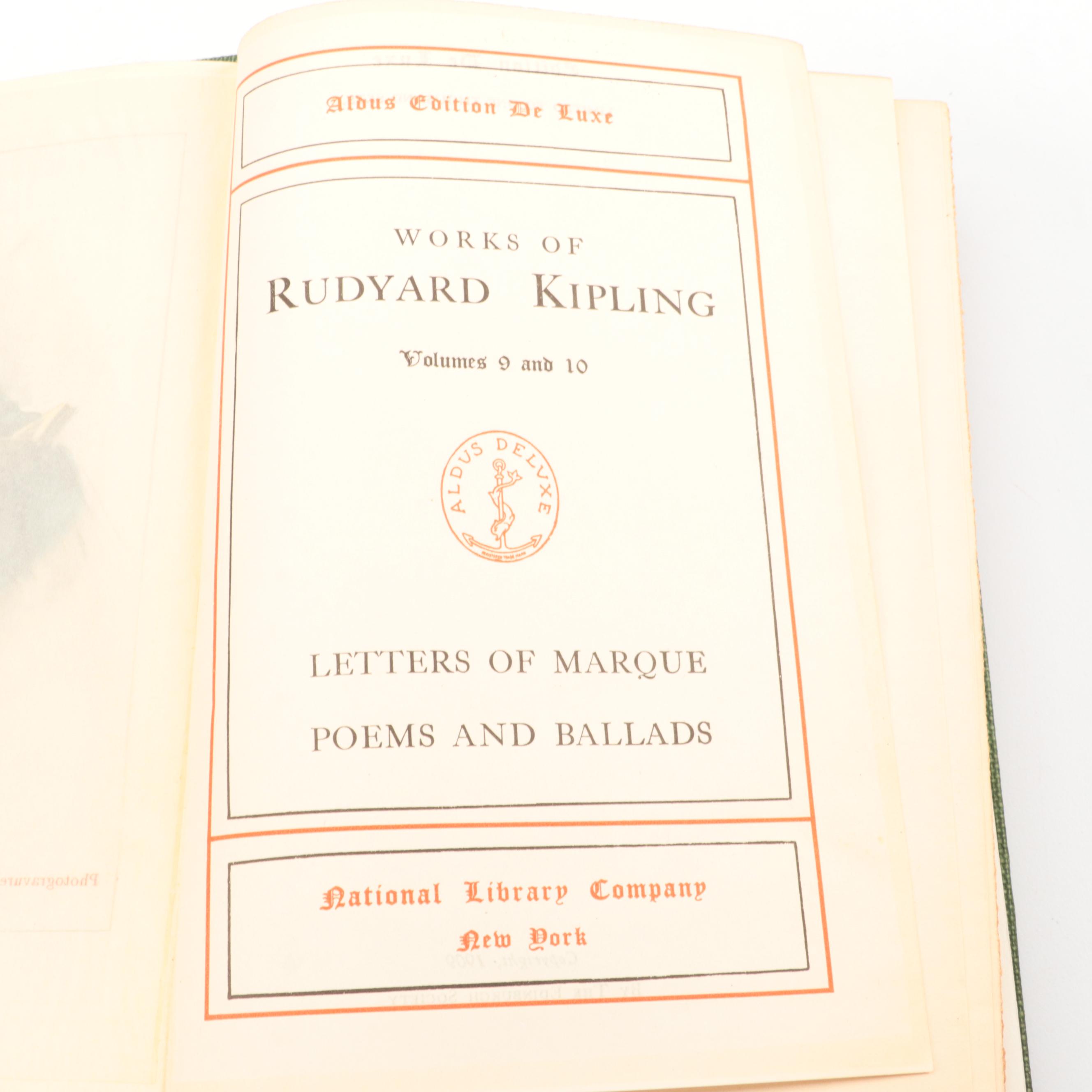 Limited Edition De Luxe "Works of Rudyard Kipling" Five-Volume Set, 1909