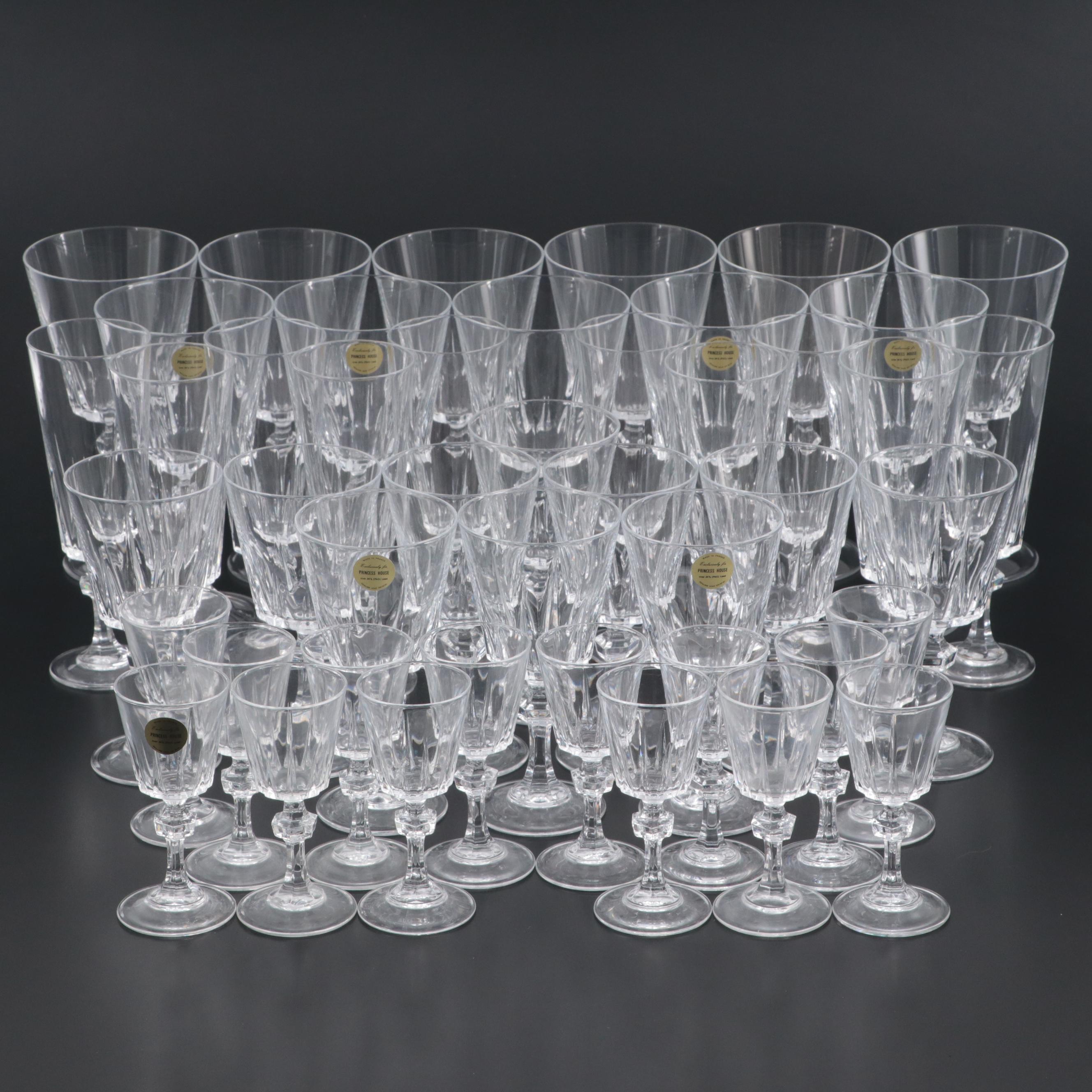 Princess House "Esprit" Crystal Water Goblets and Stemware