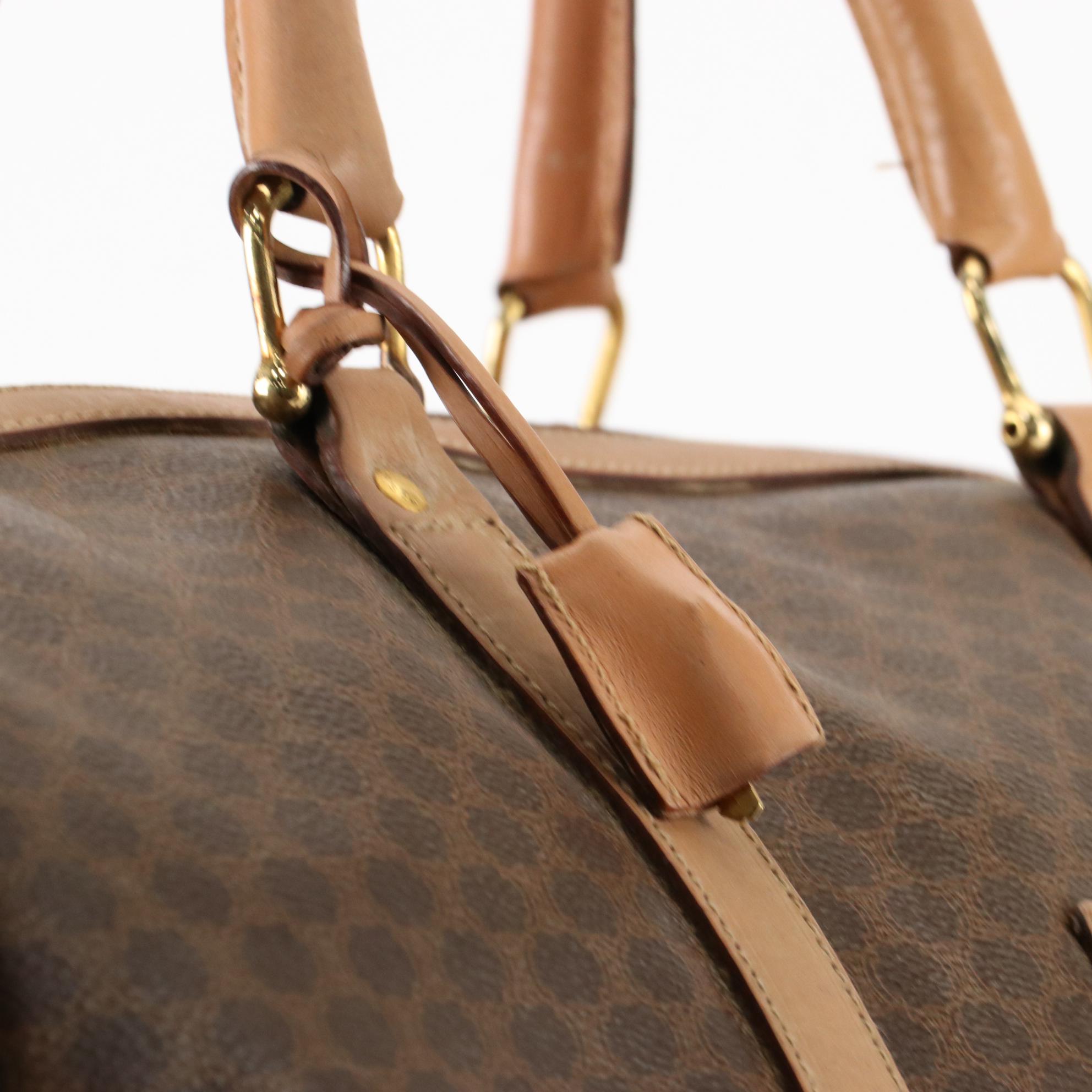 Celine Small Duffle Bag in Macadam Coated Canvas and Leather