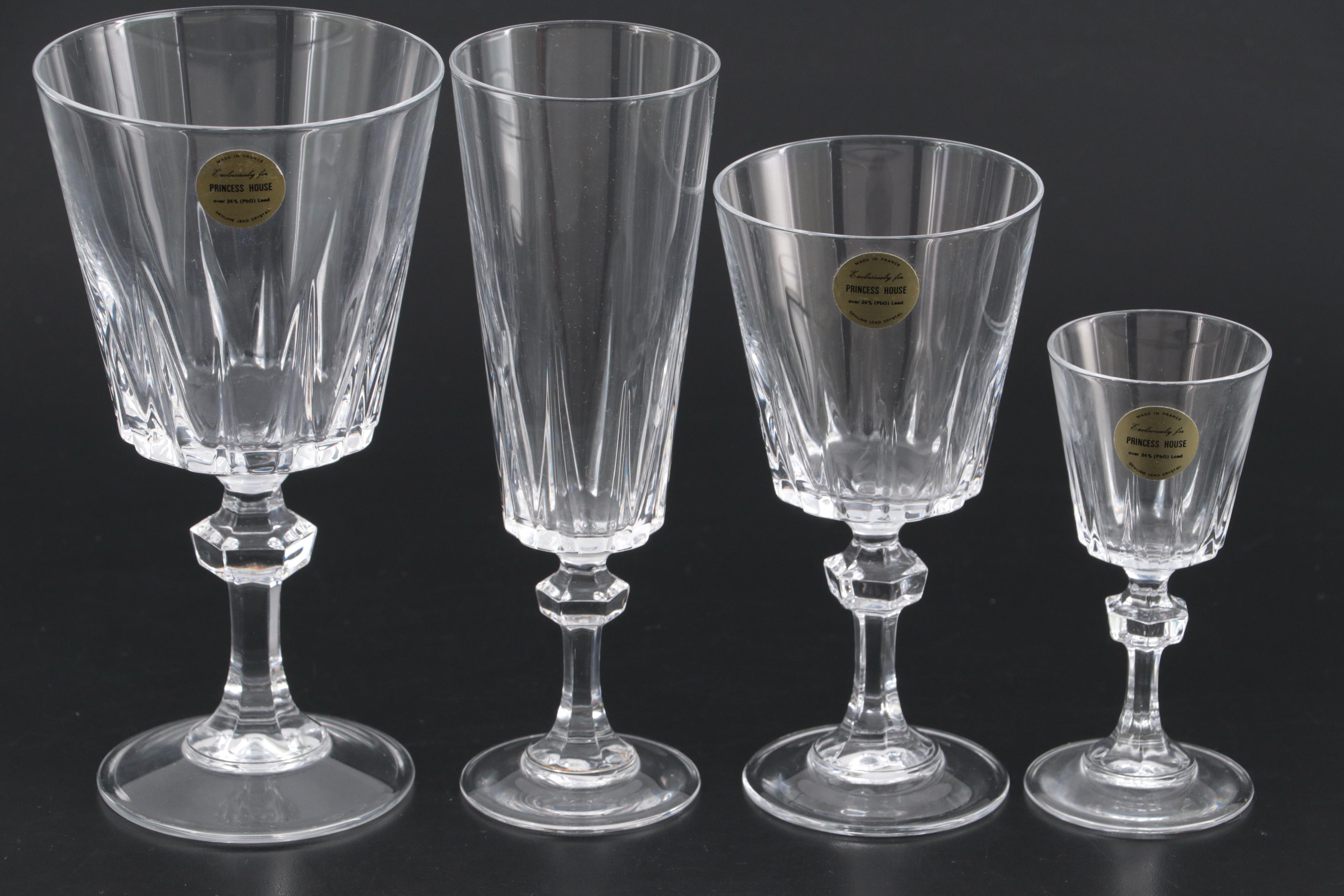 Princess House "Esprit" Crystal Water Goblets and Stemware