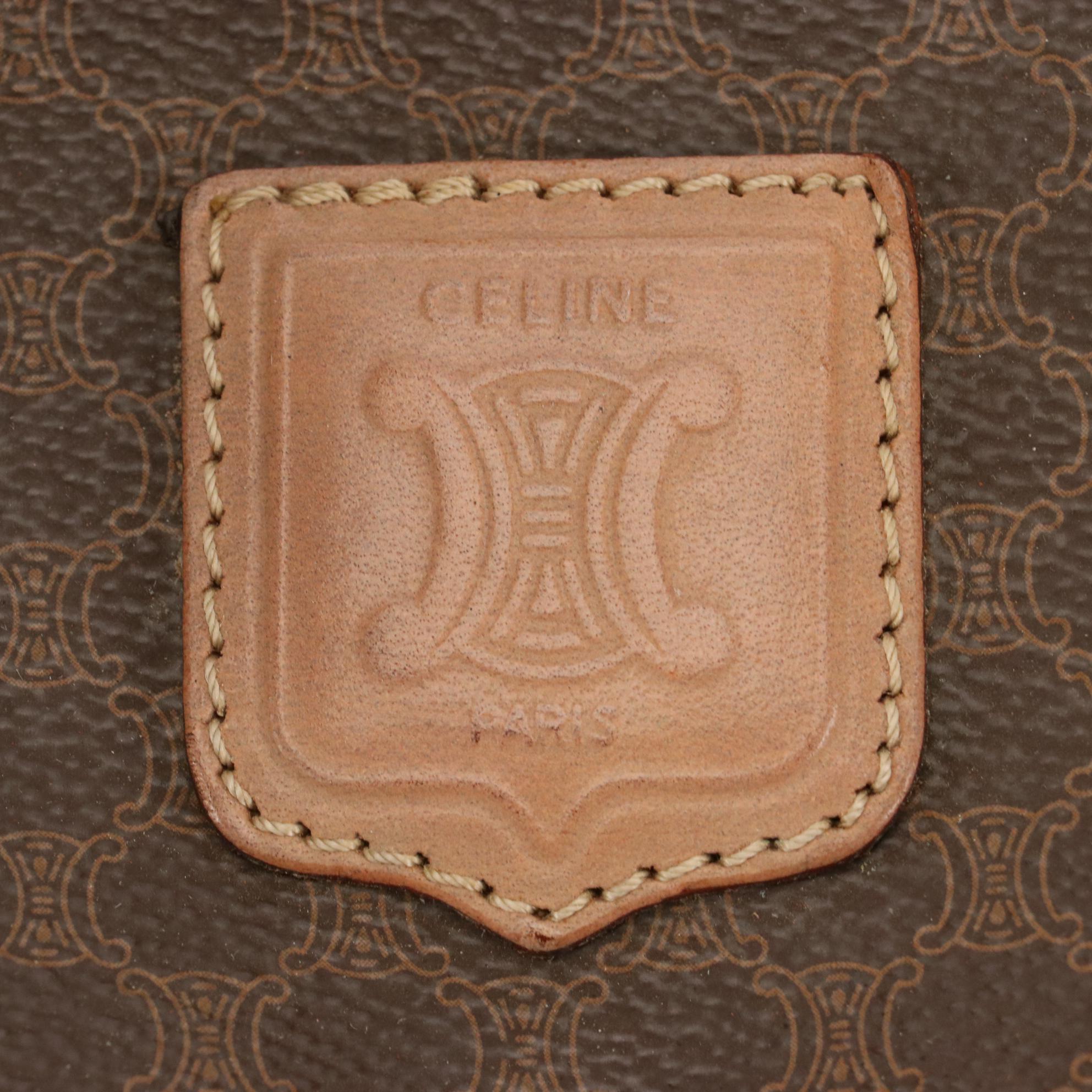 Celine Small Duffle Bag in Macadam Coated Canvas and Leather