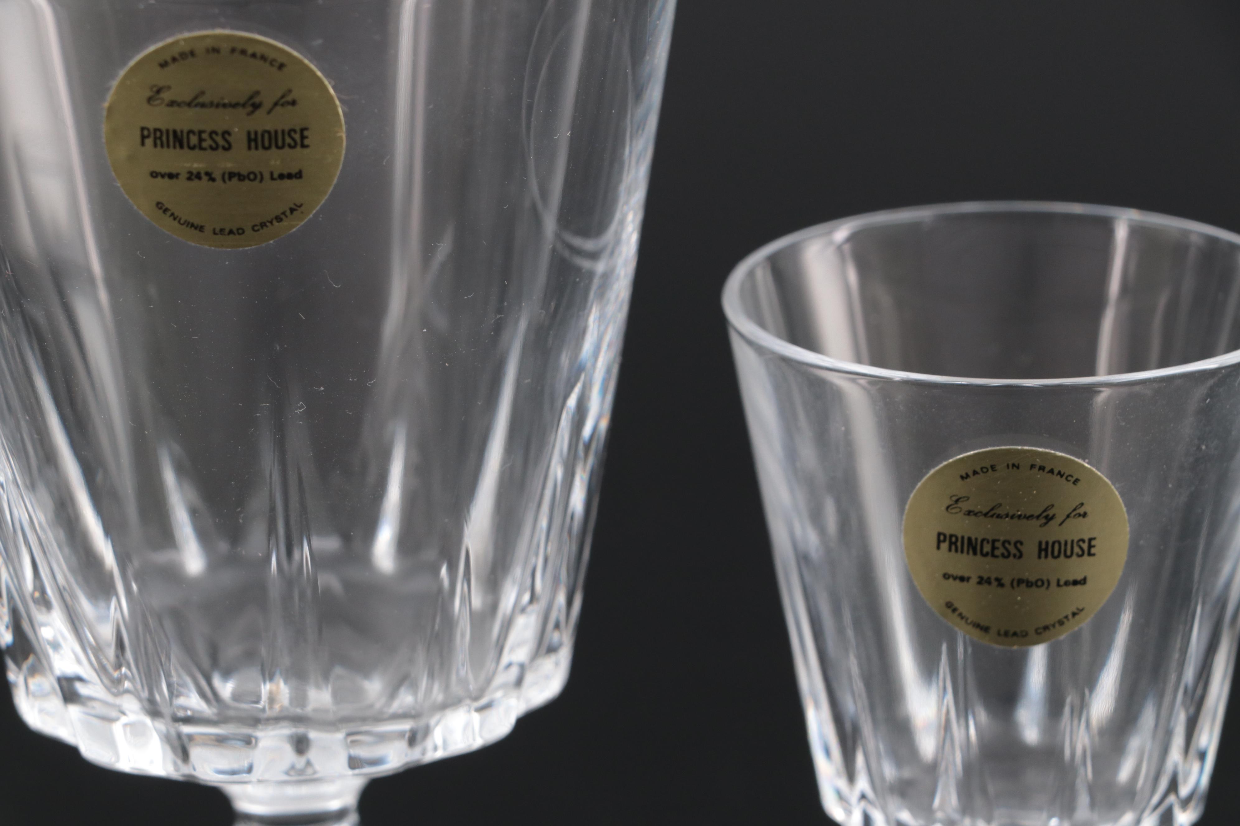 Princess House "Esprit" Crystal Water Goblets and Stemware