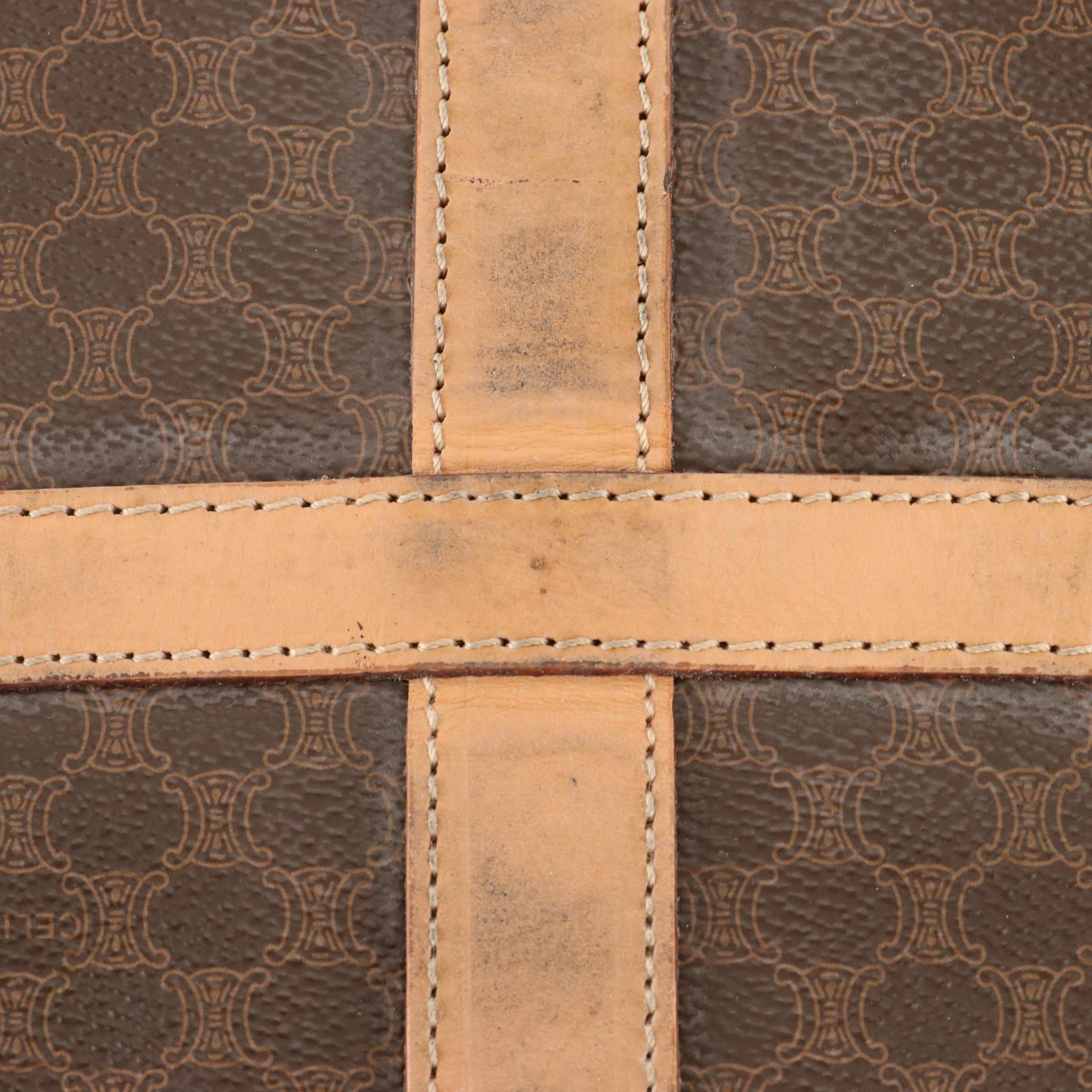 Celine Small Duffle Bag in Macadam Coated Canvas and Leather