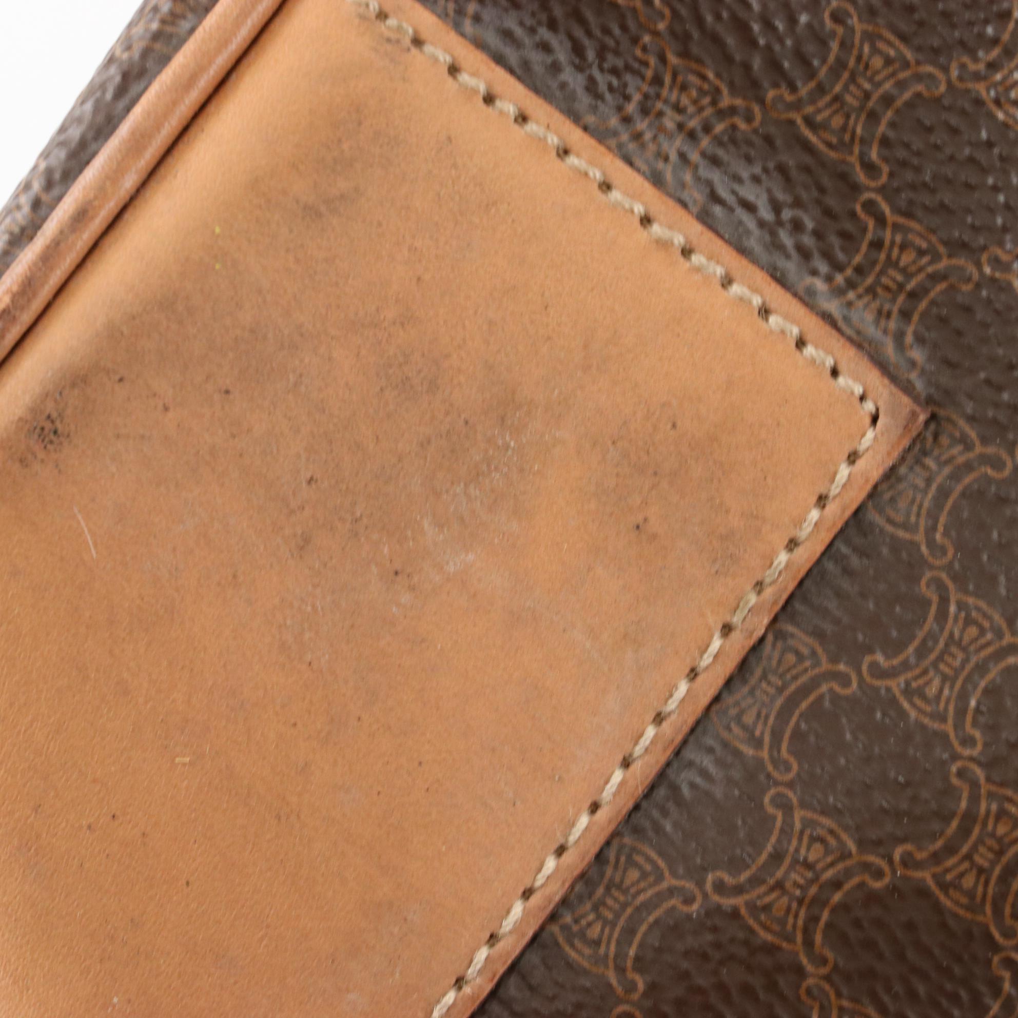 Celine Small Duffle Bag in Macadam Coated Canvas and Leather