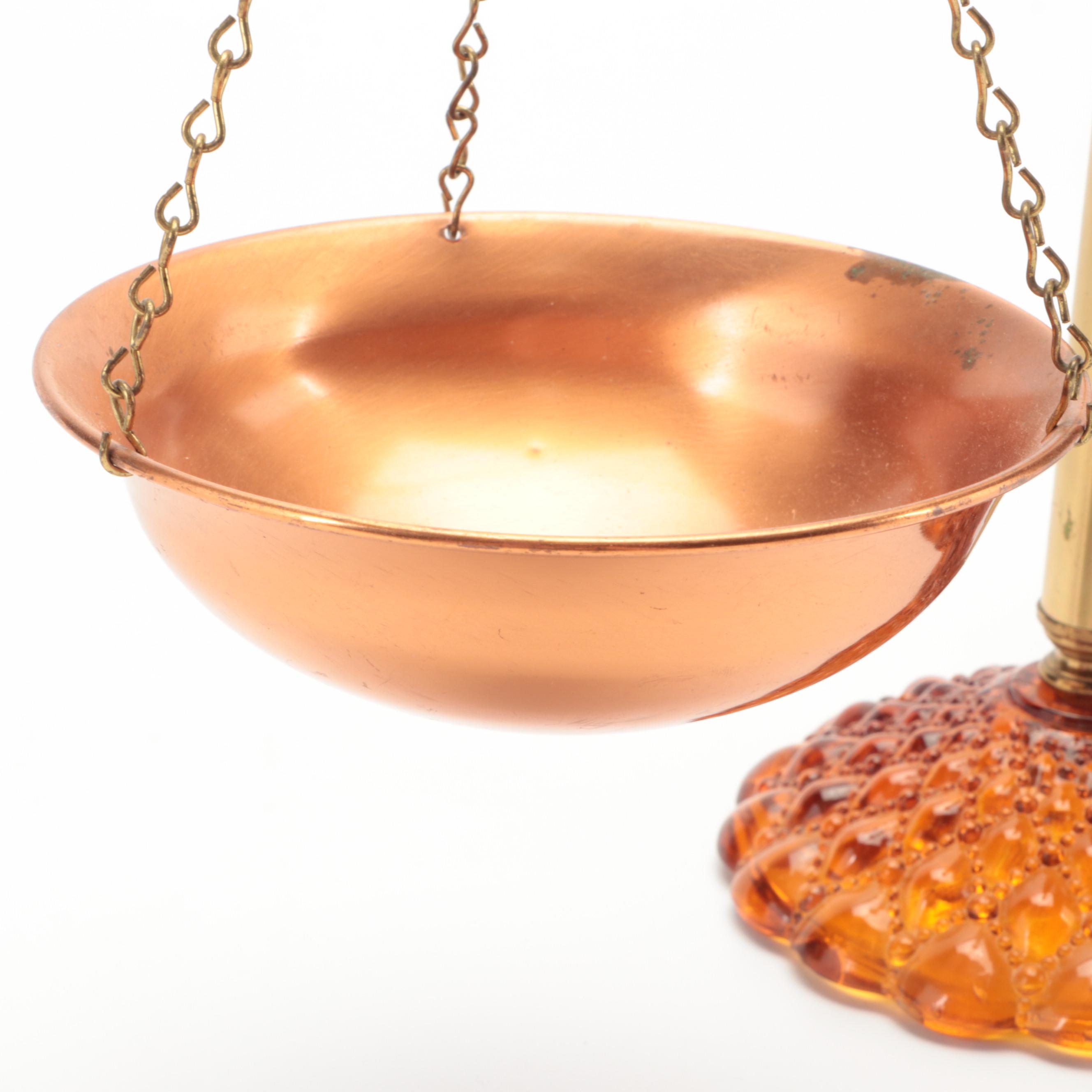 Hollywood Regency Style Brass and Copper Balancing Scales, Mid to Late 20th C.