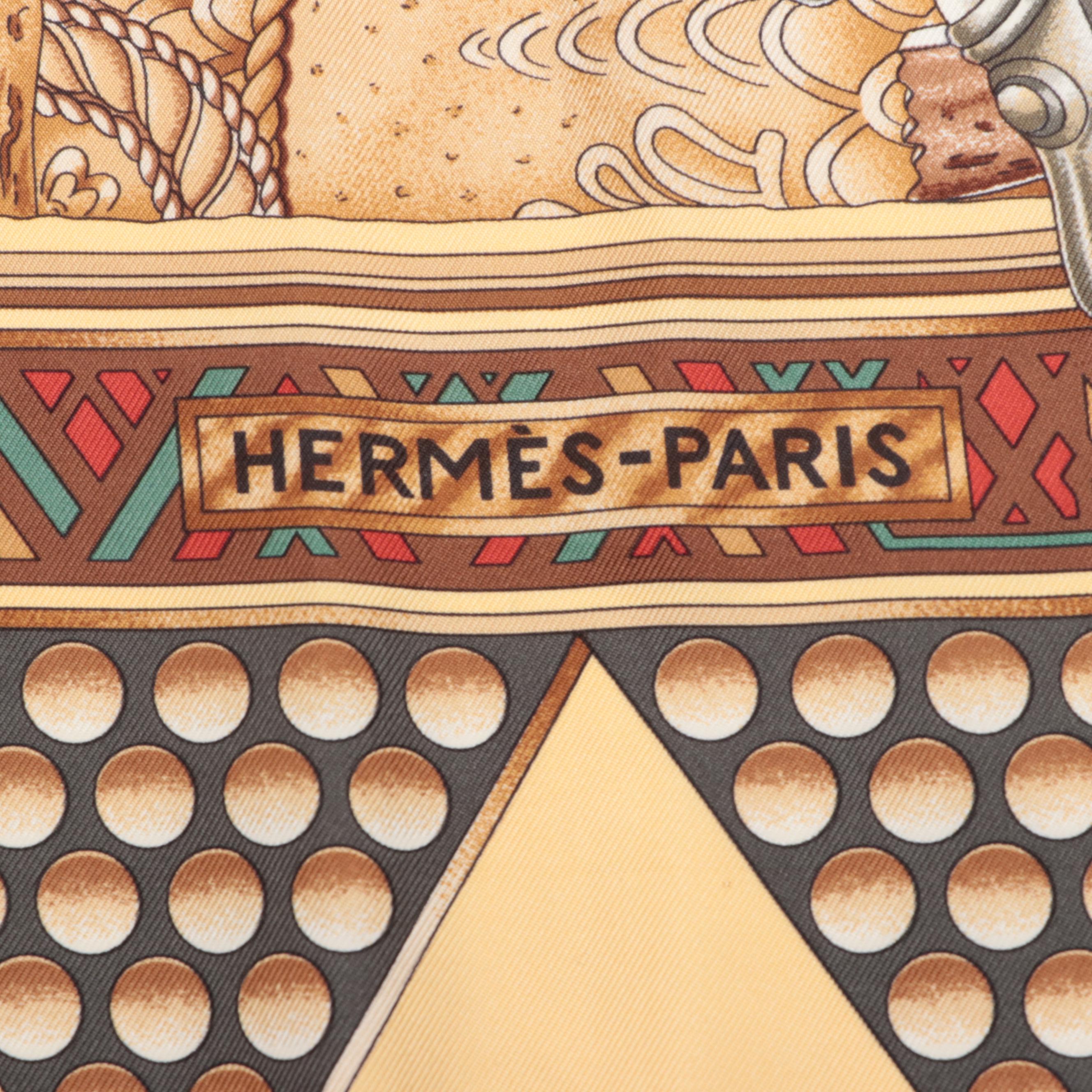 Hermès "L'or Des Chefs" Scarf 90 in Silk Twill