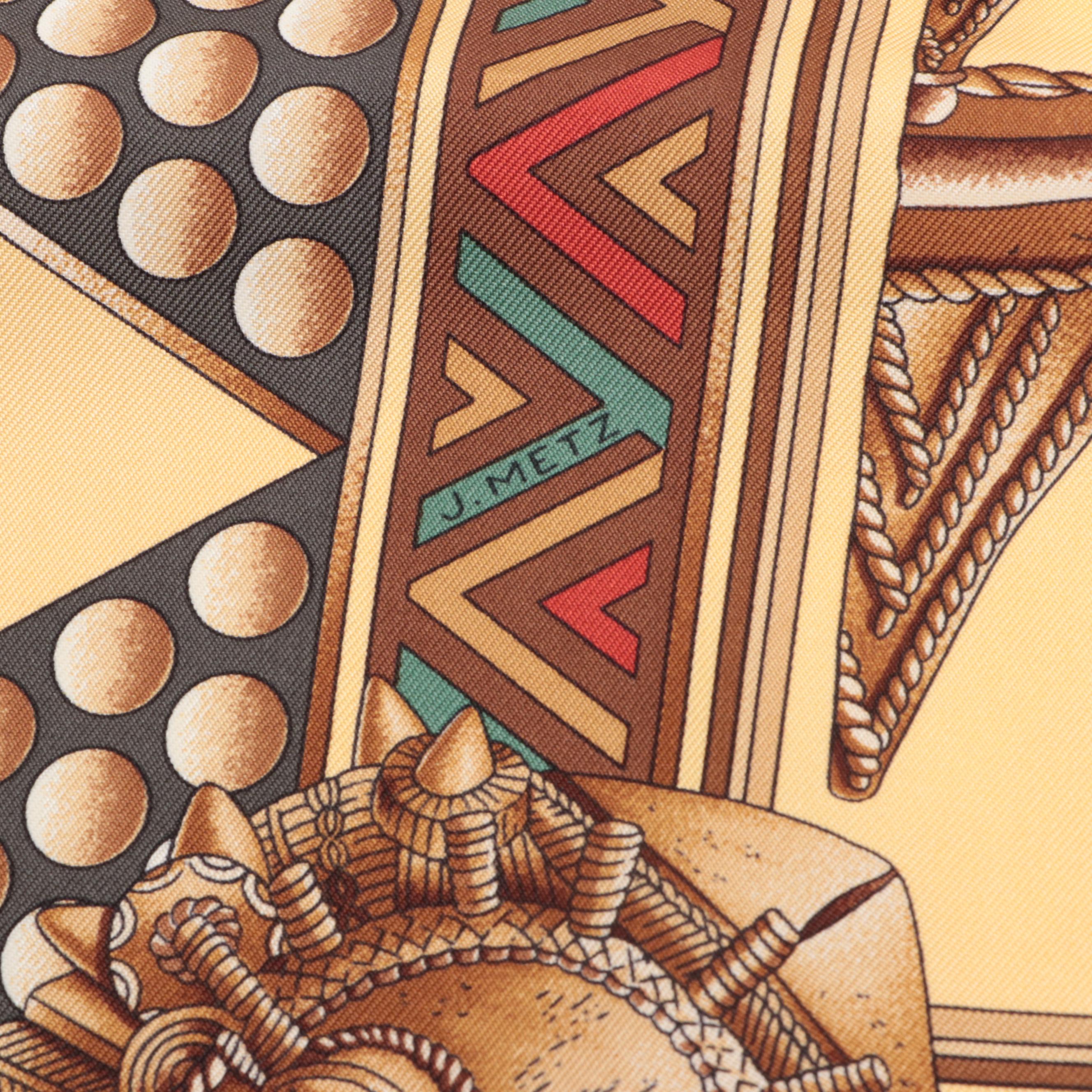 Hermès "L'or Des Chefs" Scarf 90 in Silk Twill