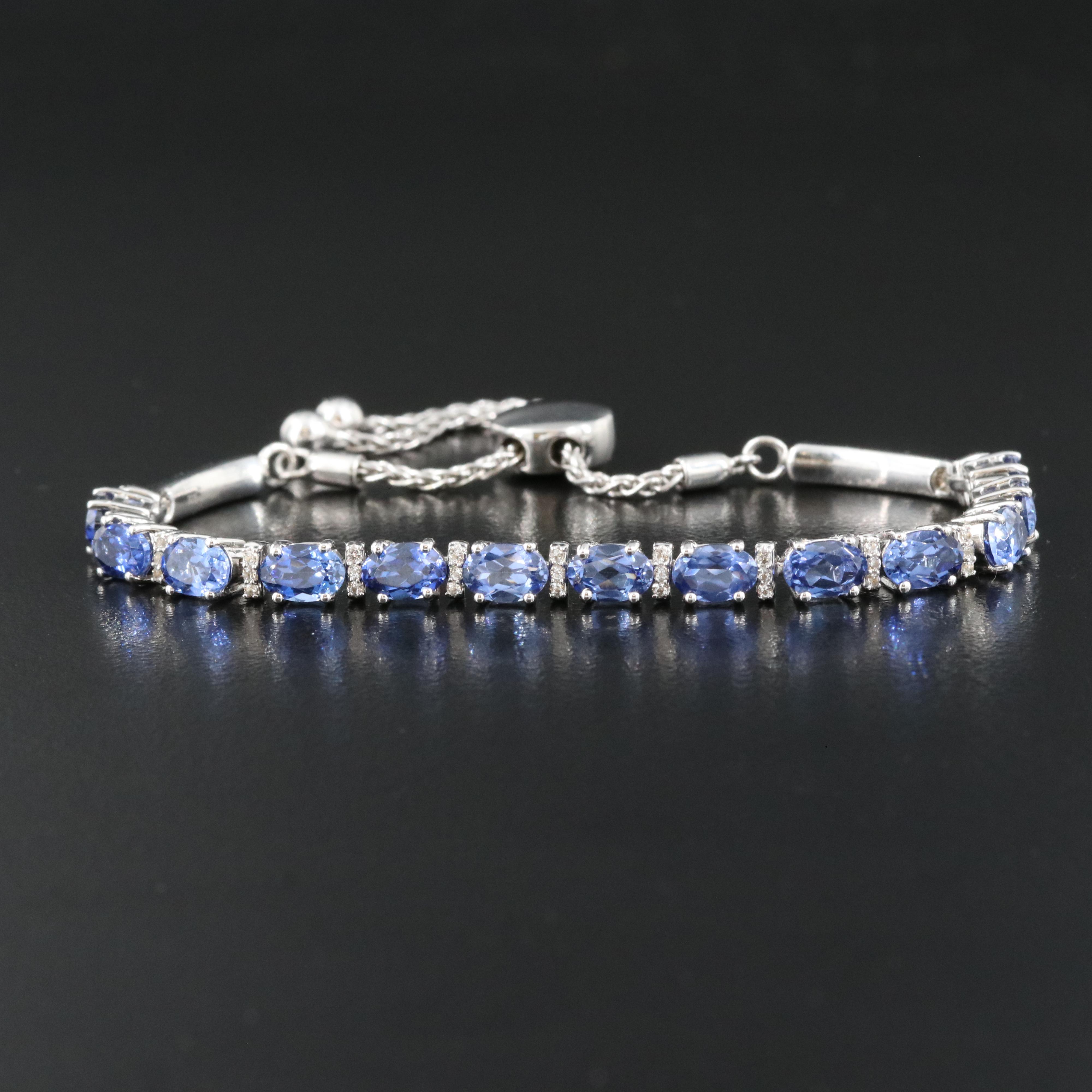 Sterling Sapphire Bolo Bracelet