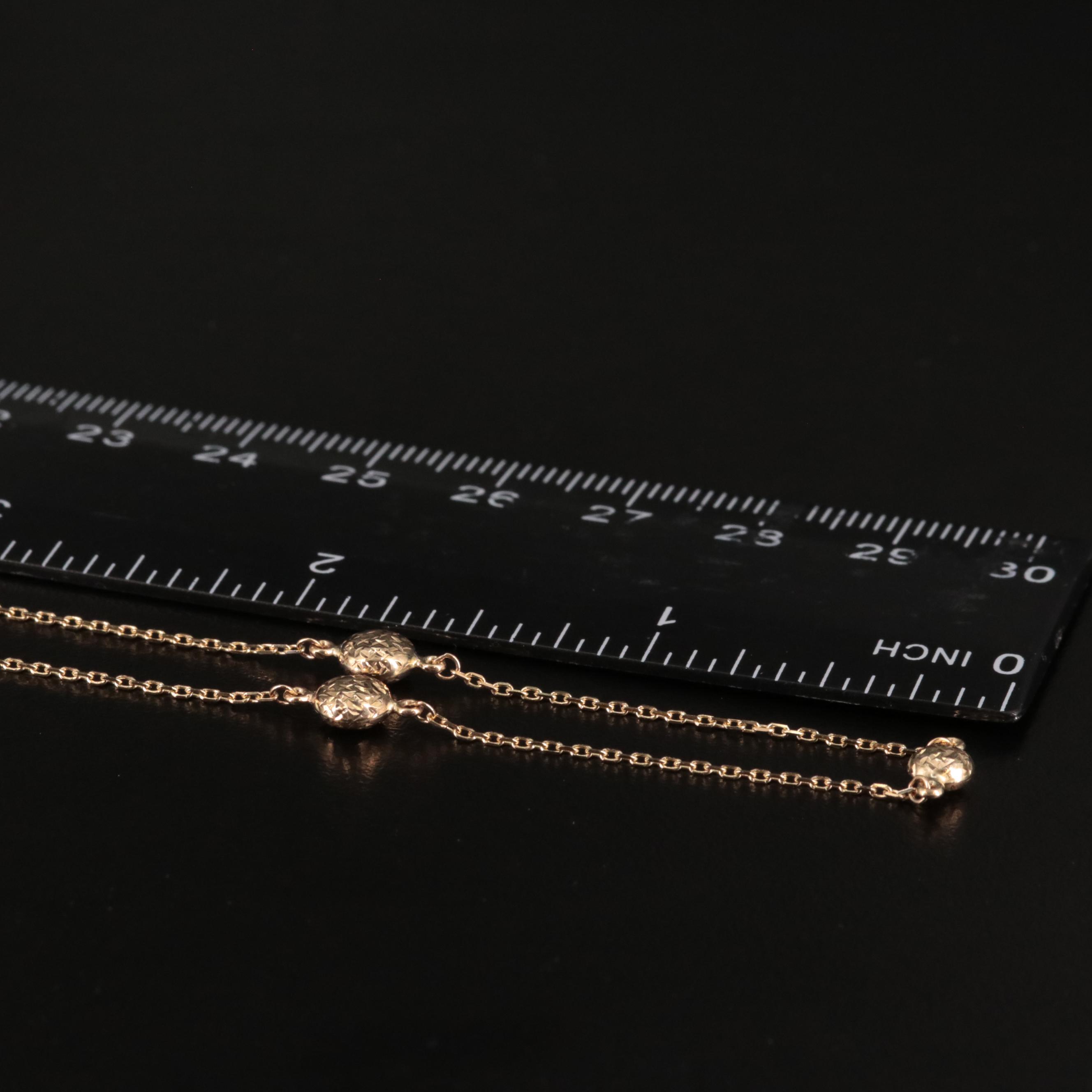 14K Stationary Beaded Necklace