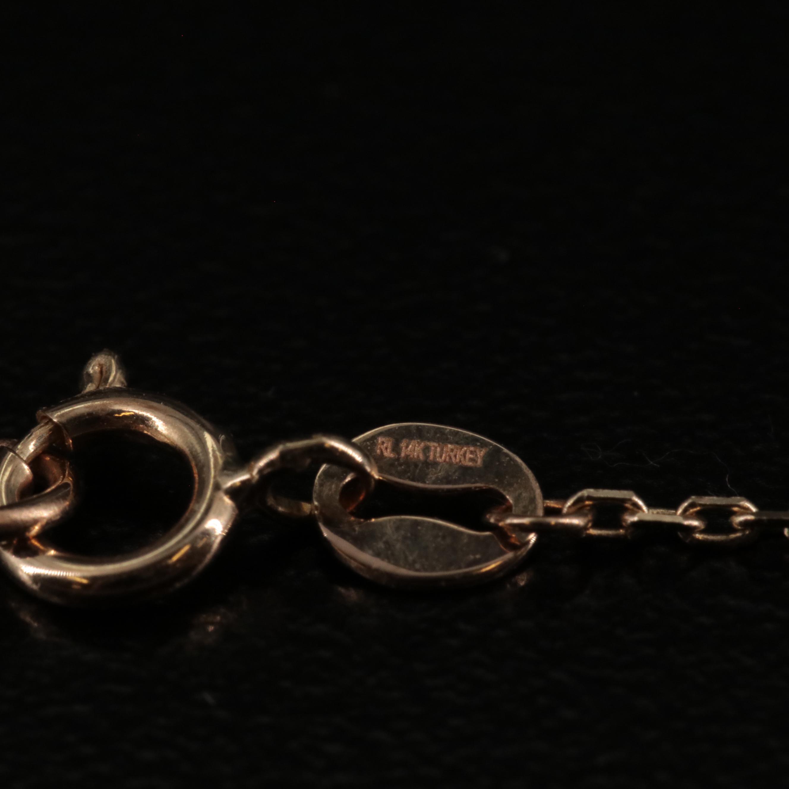 14K Stationary Beaded Necklace