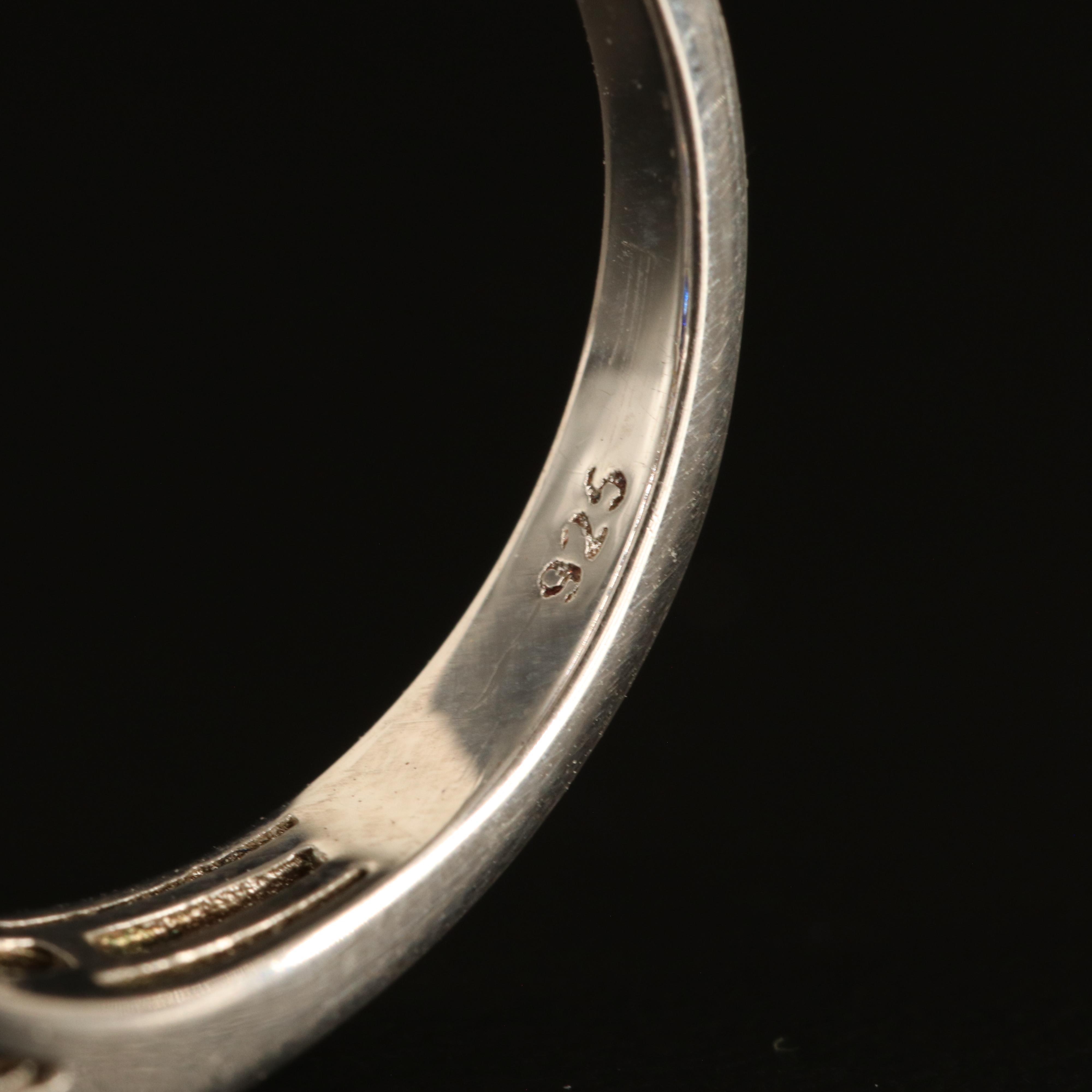 Sterling Sapphire and White Sapphire Ring