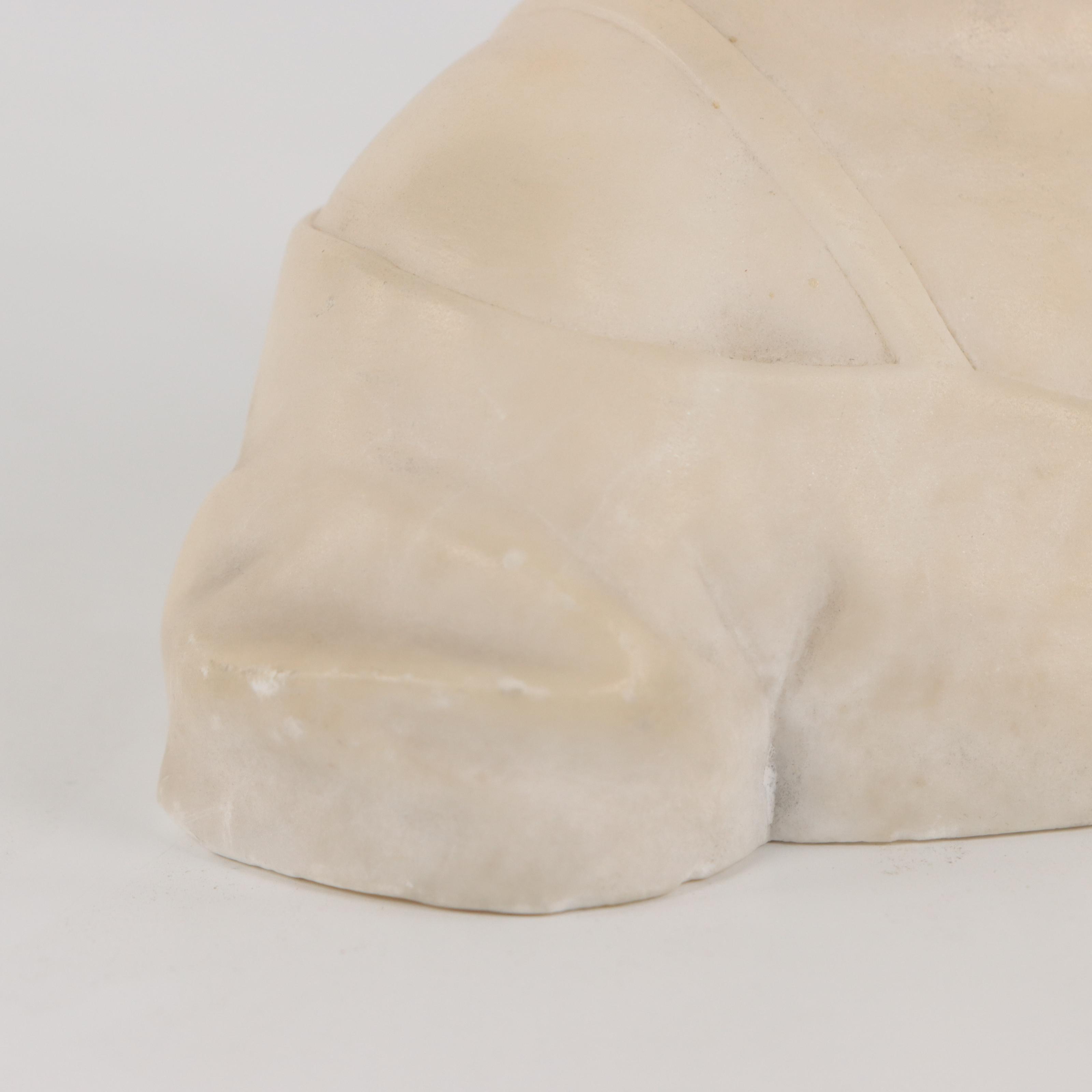 Carved Alabaster Bust of a Young Woman, Late 19th Century