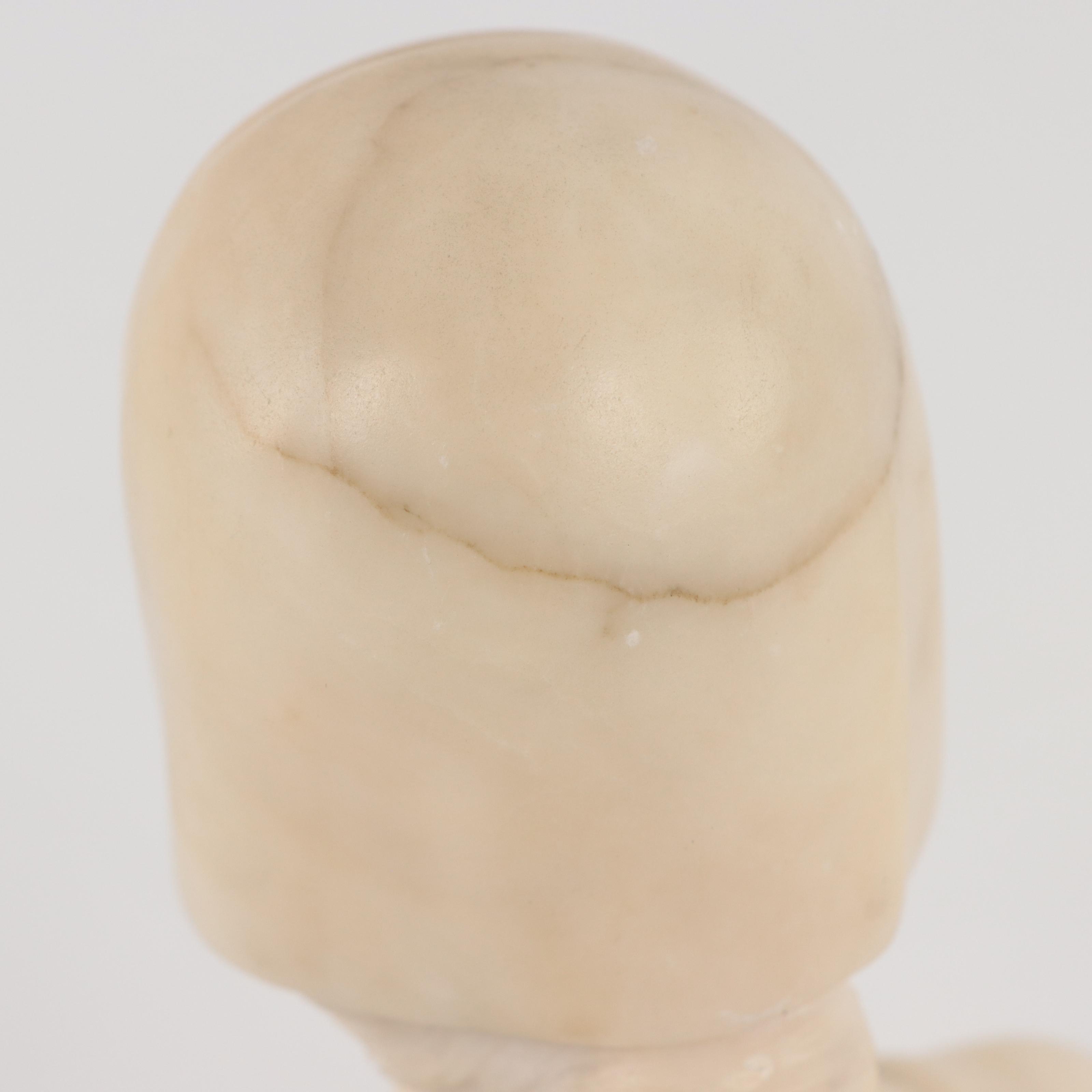 Carved Alabaster Bust of a Young Woman, Late 19th Century