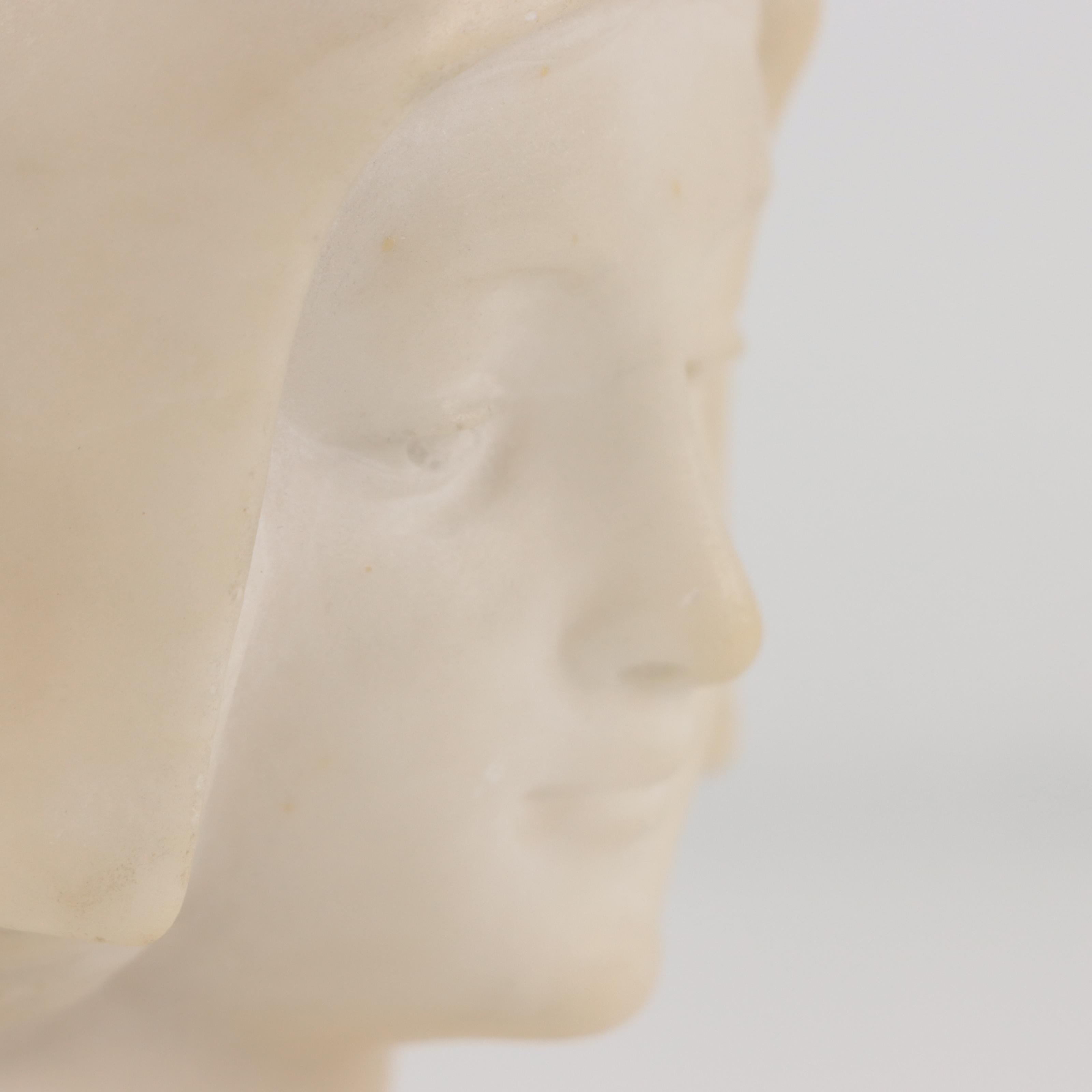 Carved Alabaster Bust of a Young Woman, Late 19th Century