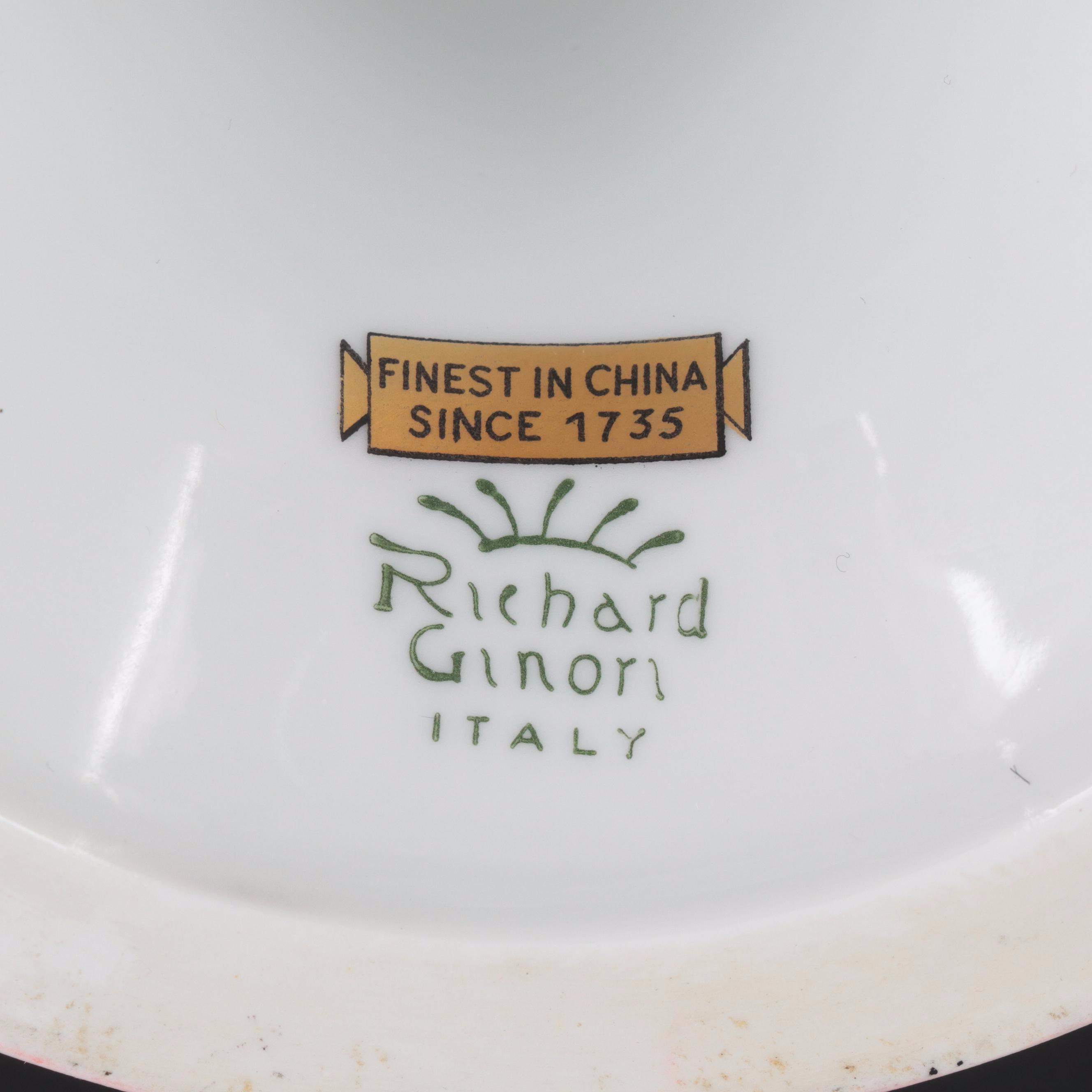 Richard Ginori Porcelain Tazza and Haviland Limoges Bowl, 20th Century