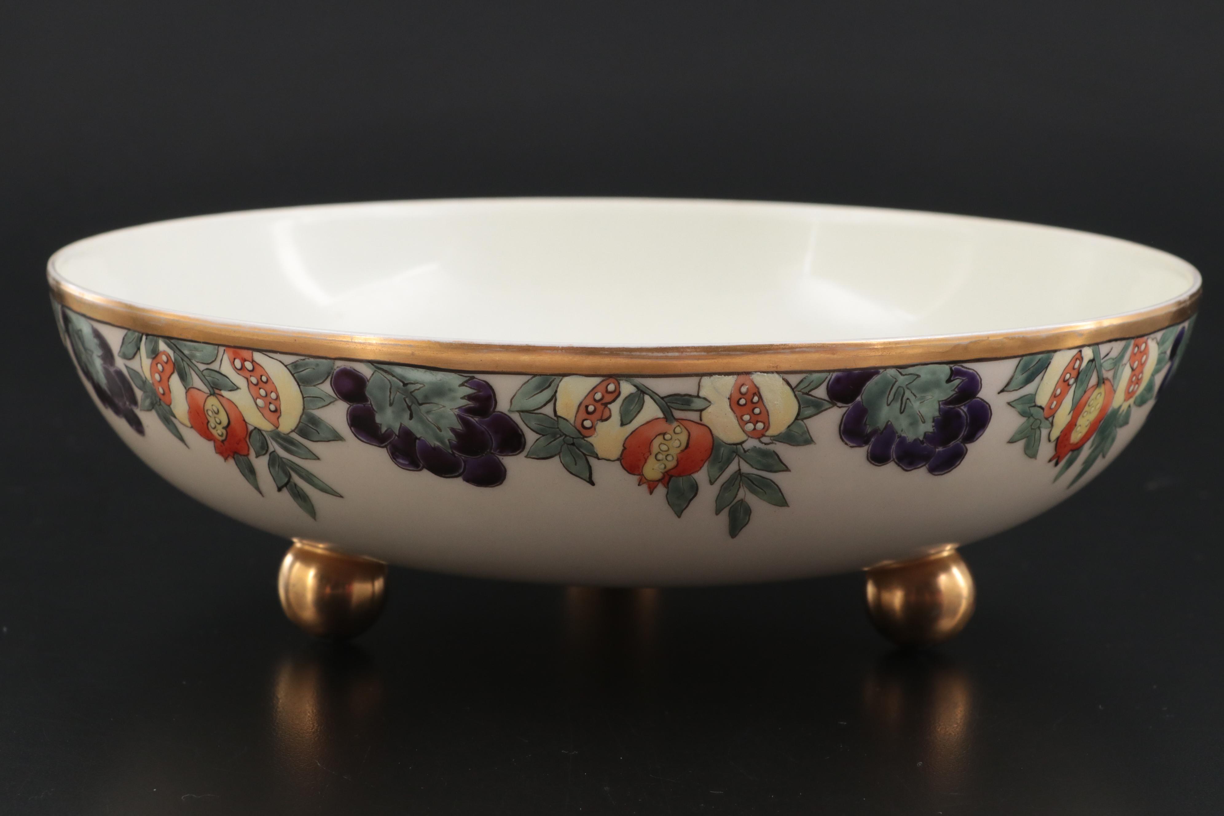 Richard Ginori Porcelain Tazza and Haviland Limoges Bowl, 20th Century