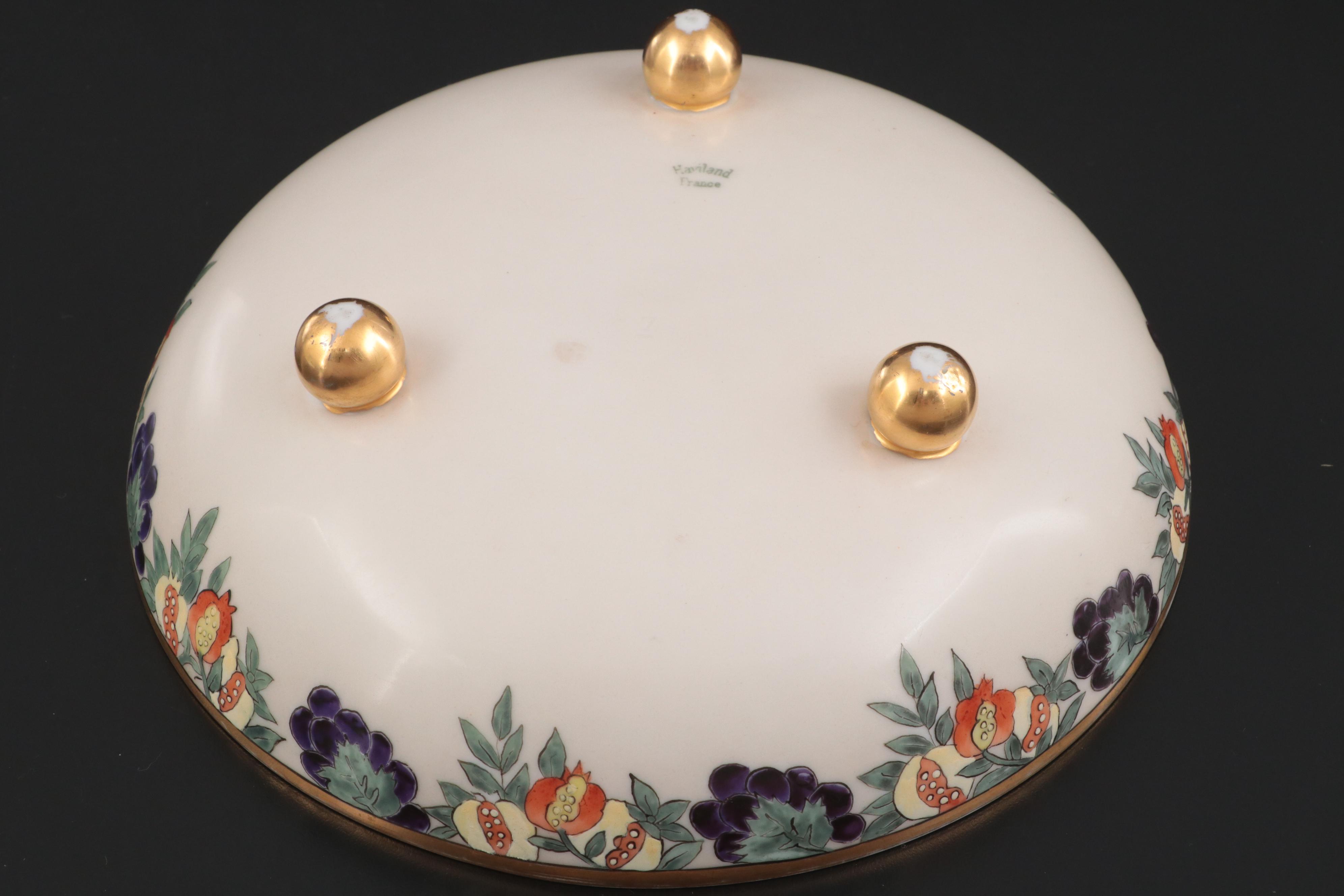 Richard Ginori Porcelain Tazza and Haviland Limoges Bowl, 20th Century