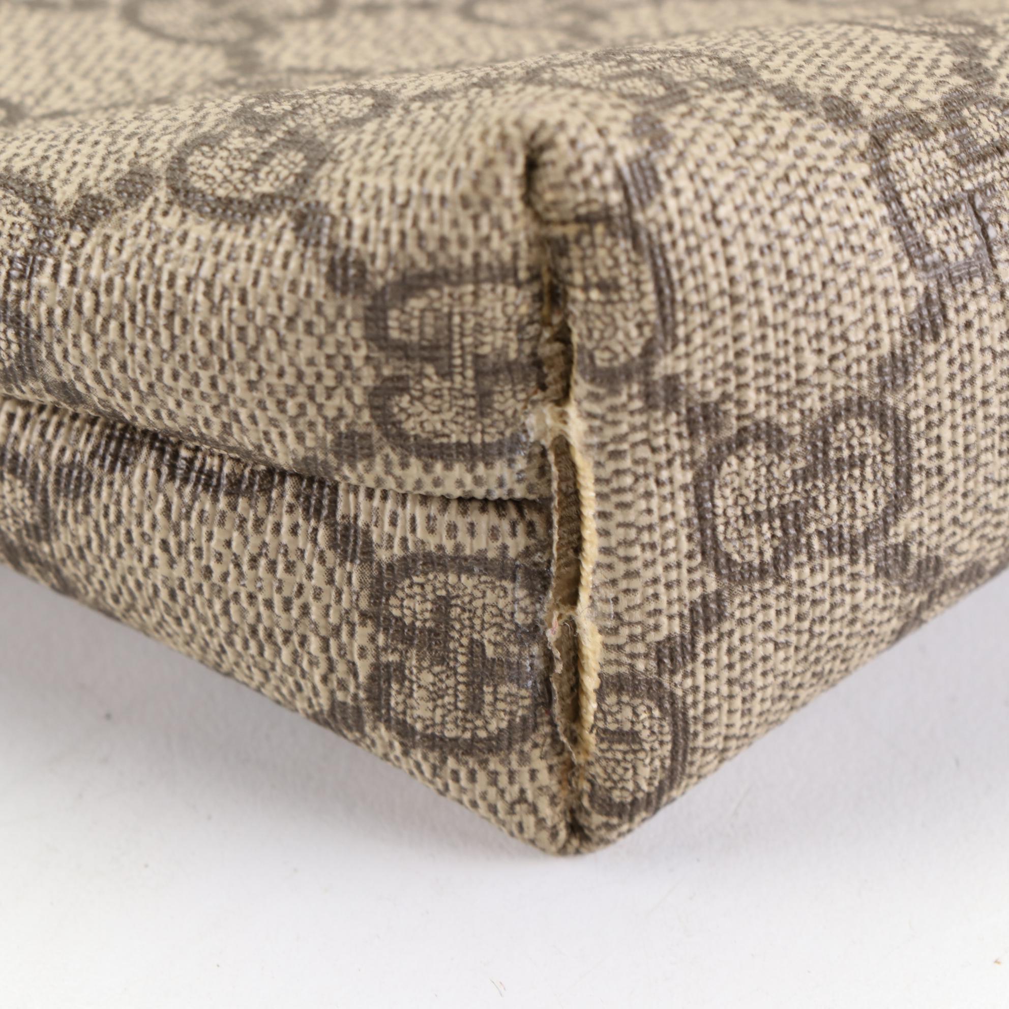 Gucci GG Supreme Web Stripe Crossbody with Leather Trim