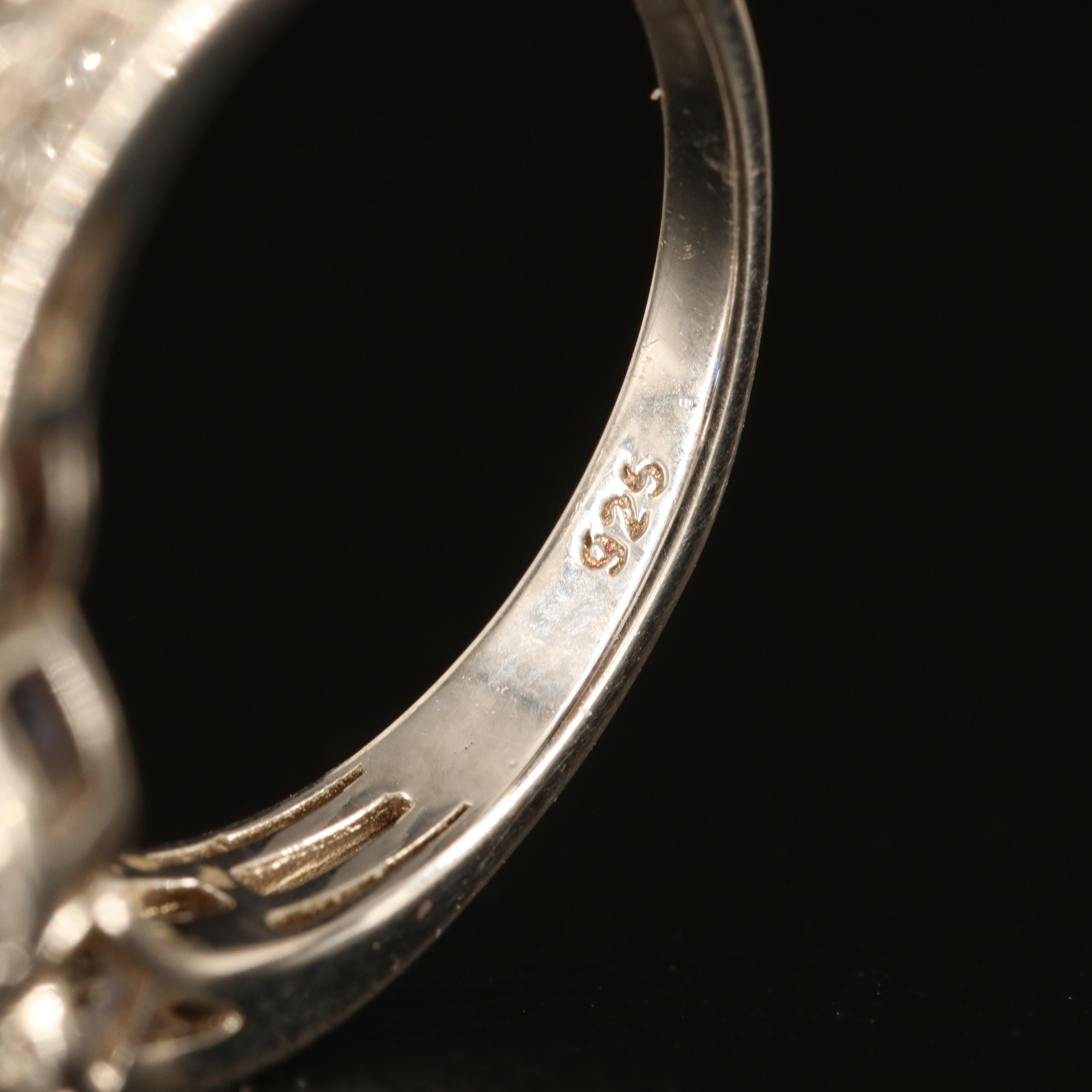 Sterling Sapphire and White Sapphire Ring