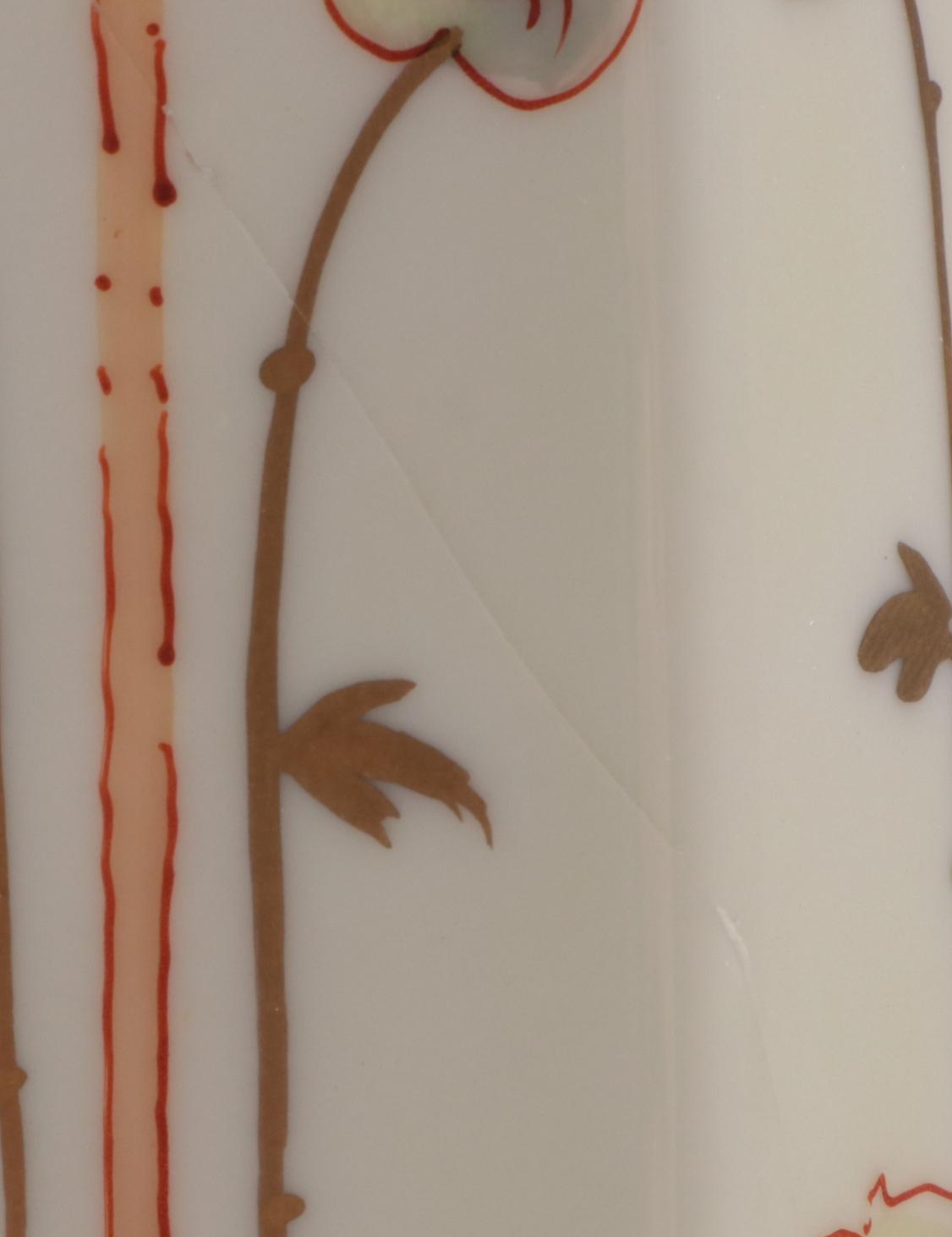 W.A. Pickard for Willet American Belleek Hand-Painted Hexagonal Porcelain Vase