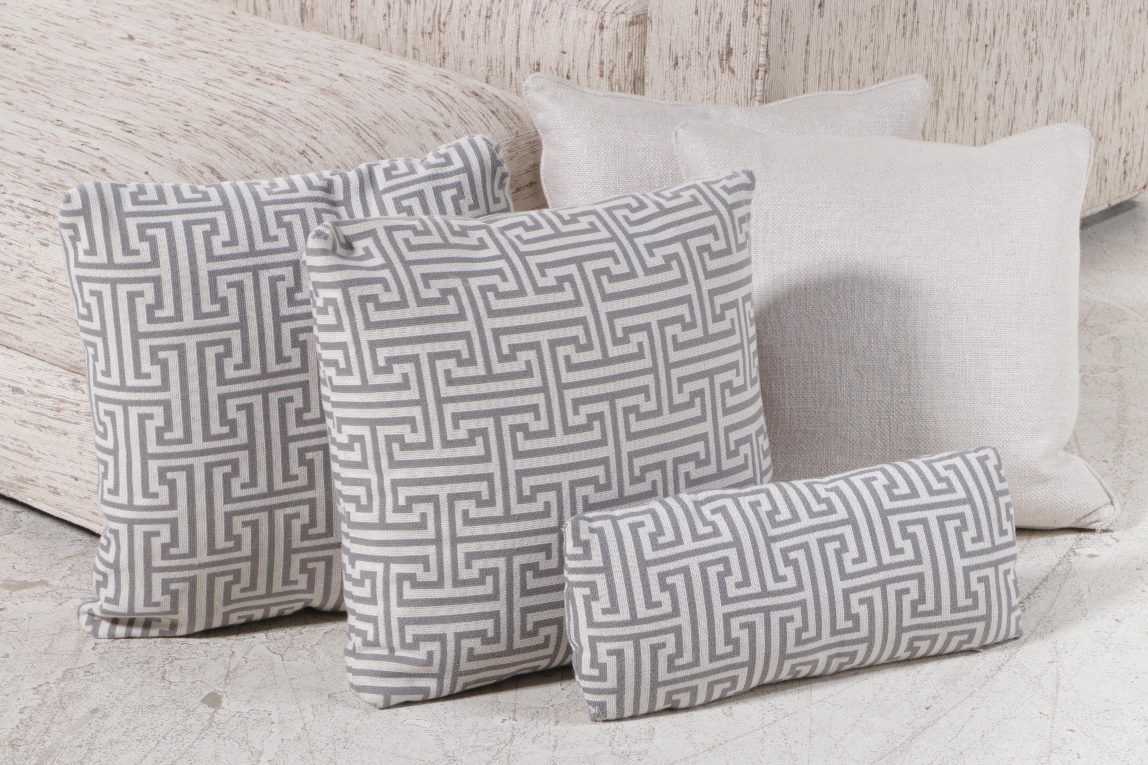 Lexington Furniture Custom-Upholstered Armchair with Ottoman and Pillows