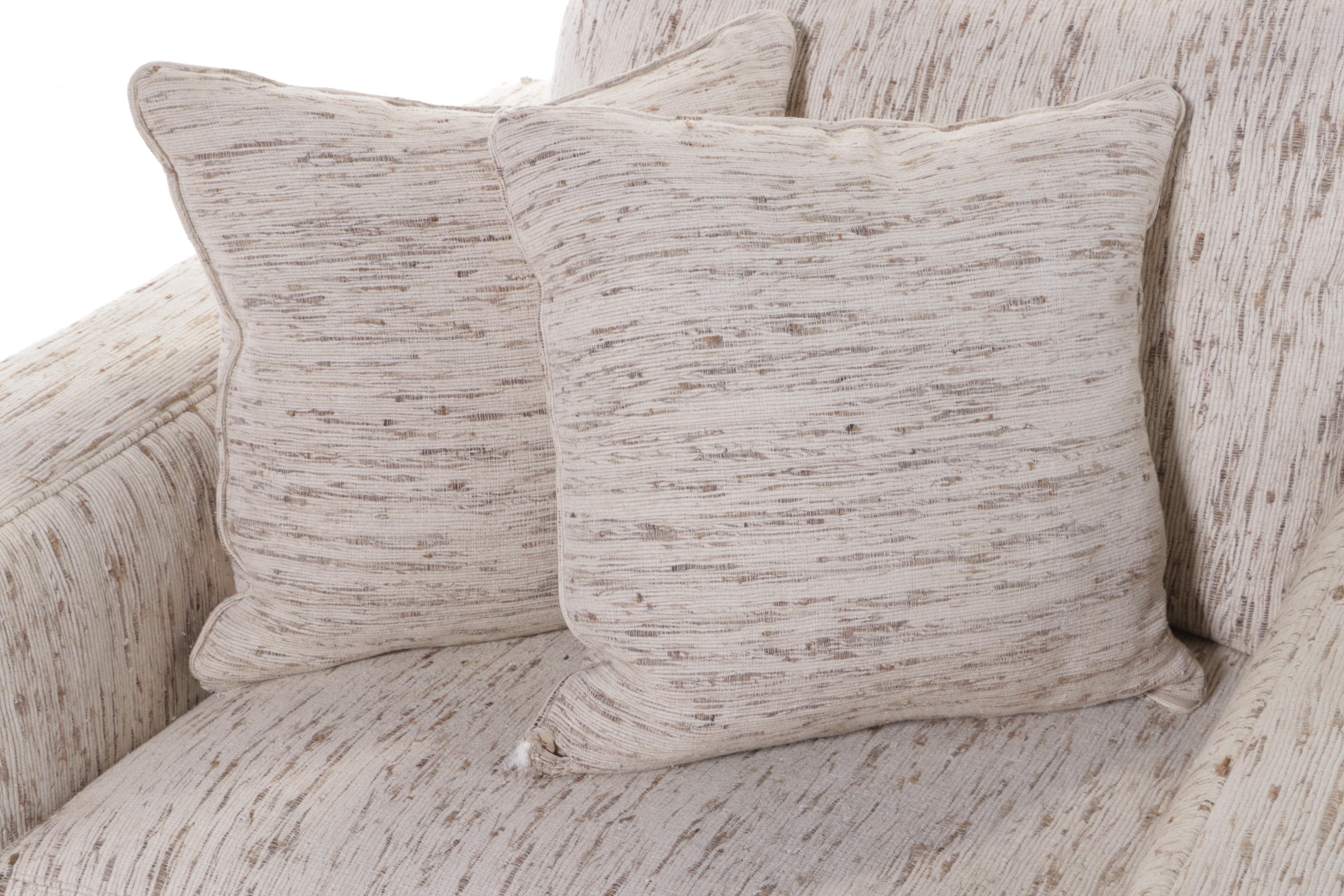 Lexington Furniture Custom-Upholstered Armchair with Ottoman and Pillows