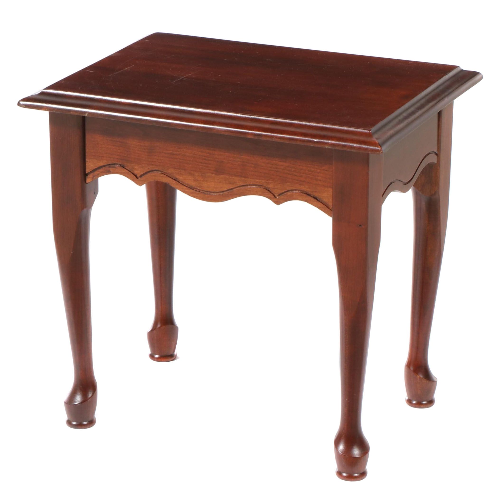 Standard of Gardner Queen Anne Style Cherrywood Side Table, Late 20th Century