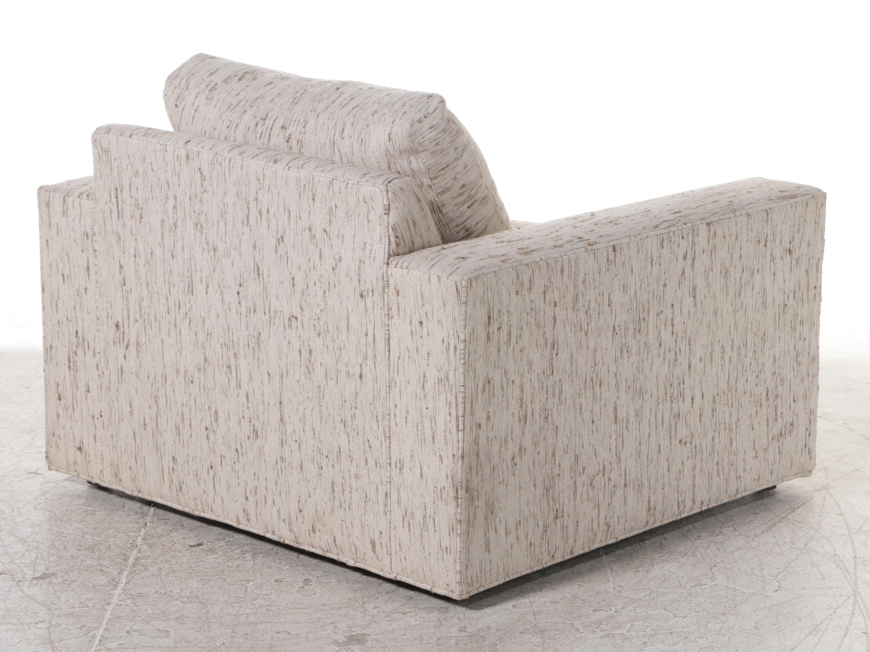 Lexington Furniture Custom-Upholstered Armchair with Ottoman and Pillows