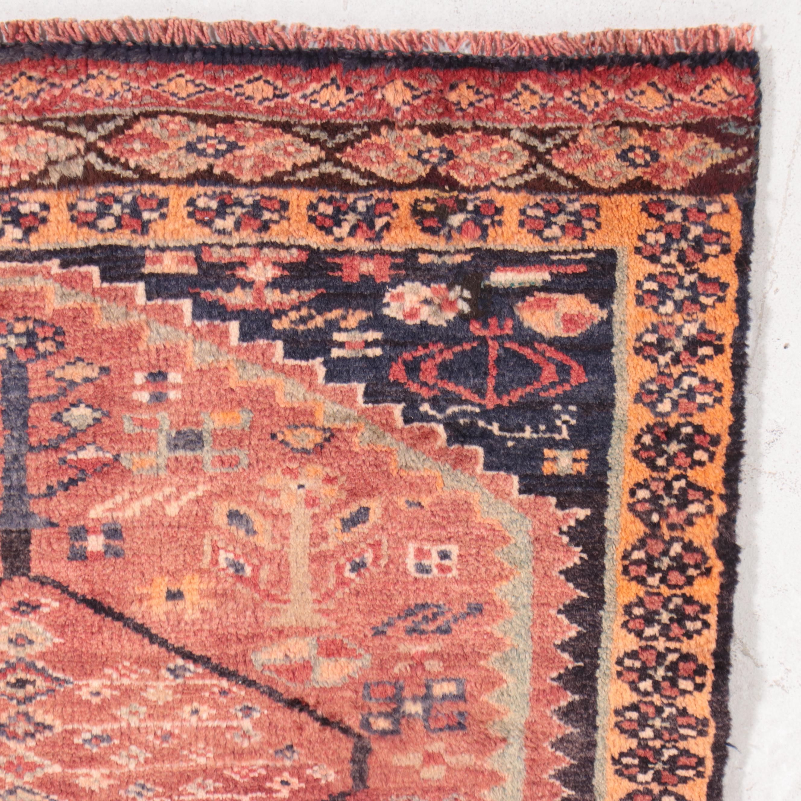 3'1 x 9'1 Hand-Knotted Persian Kurdish Carpet Runner