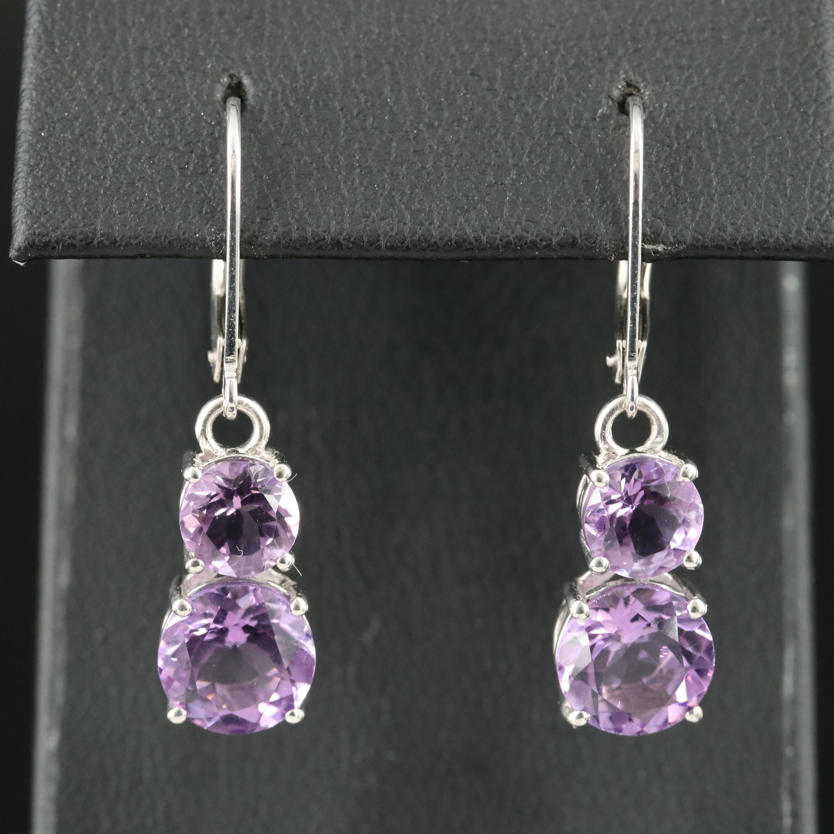 Sterling Amethyst Earrings